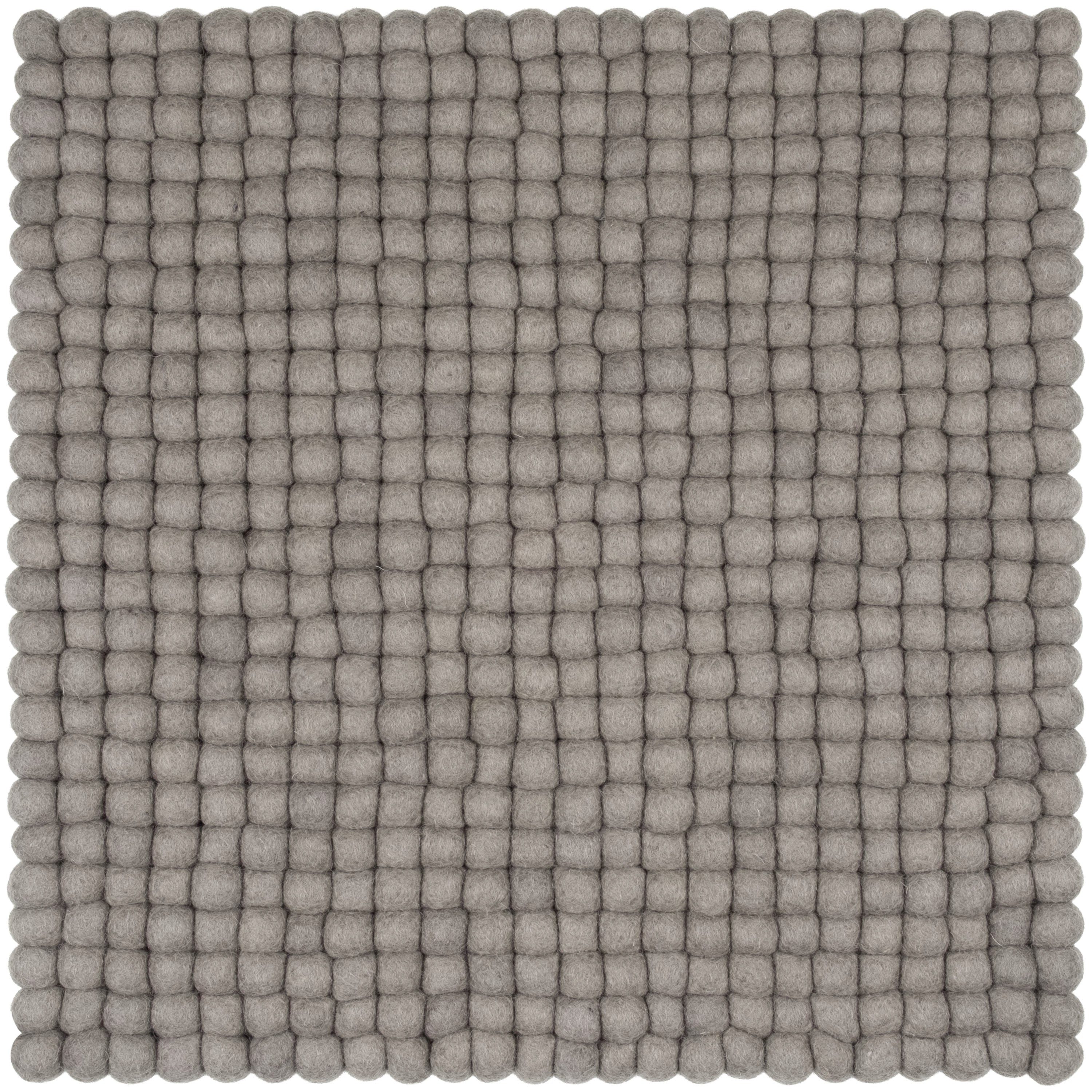myfelt Stuhlkissen Filzkugel Sitzauflage quadratisch - 36 x 36 cm, beidseitig verwendbar, 100 % reine Schurwolle