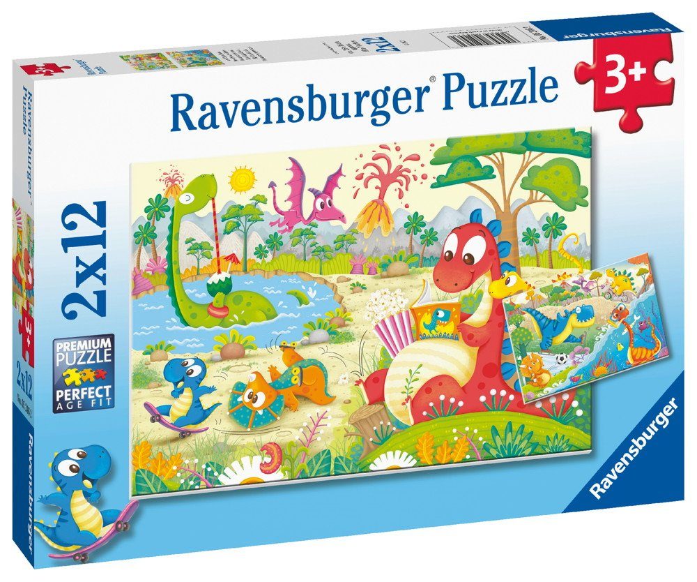 Puzzle 2 x 12 Teile Ravensburger Kinder Puzzle Lieblingsdinos 05246
