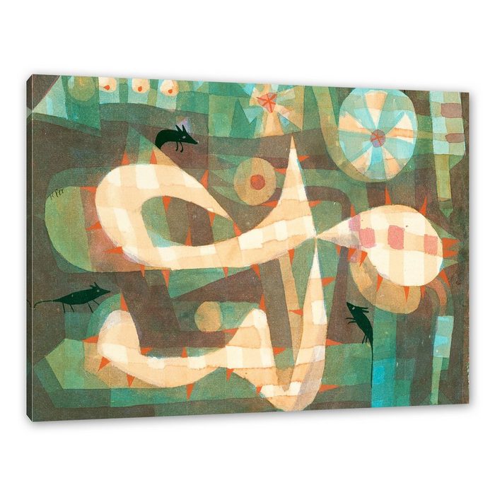 Pixxprint Leinwandbild Paul Klee - Die Stachelschlinge mit den Mäusen Wanddekoration (1 St) Leinwandbild fertig bespannt inkl. Zackenaufhänger