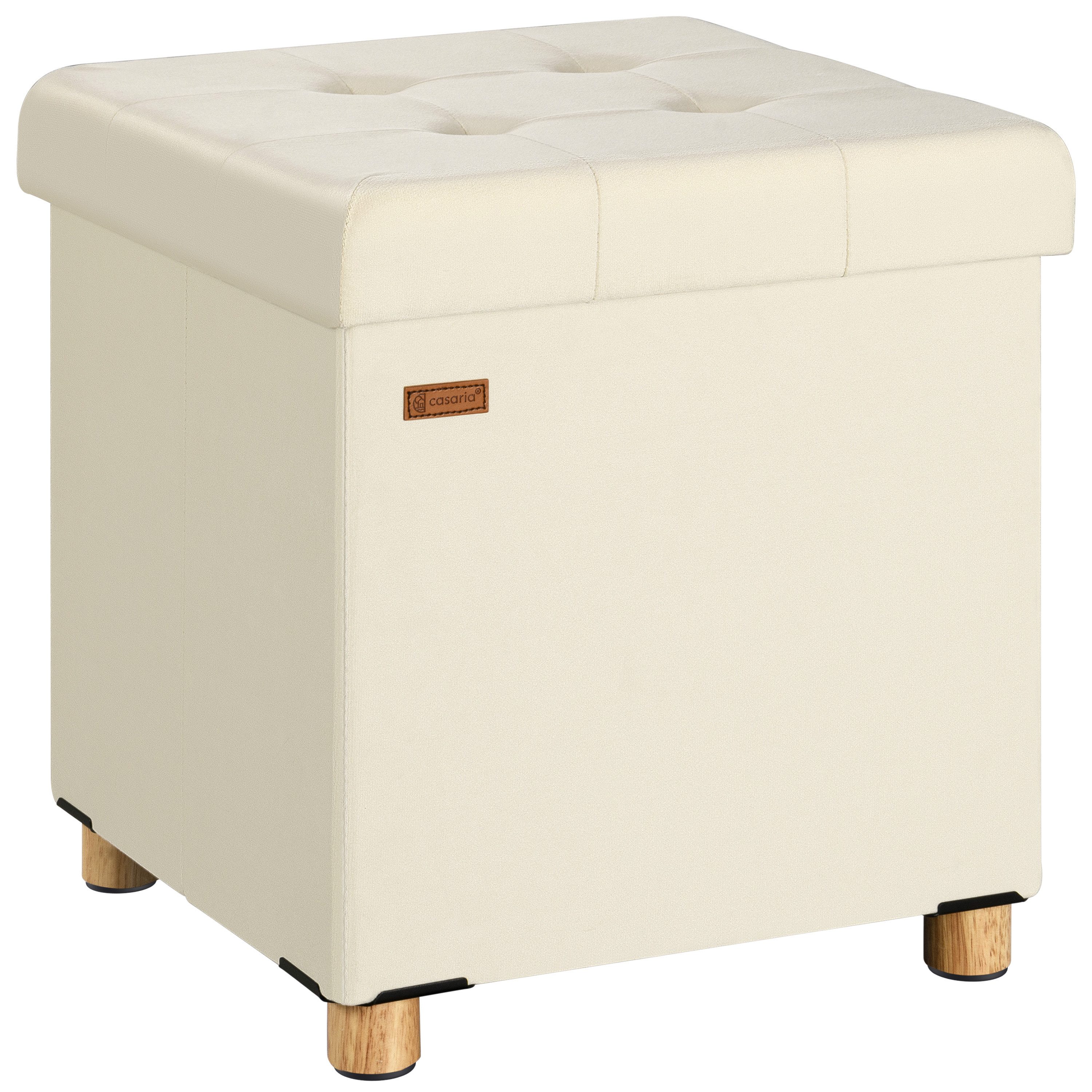 Casaria Sitzhocker, Samt Beige Faltbar inkl. günstig online kaufen