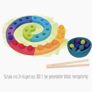 goki Schmuck-Adventskalender Farbsortierspiel und Adventsspirale (29-tlg), aus hochwertigem Ahornholz