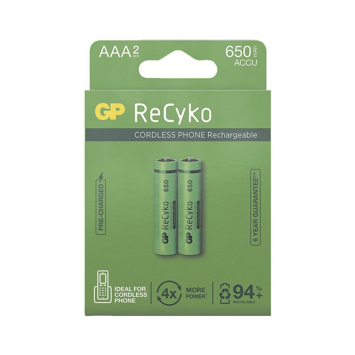 GP St), Akku AAA (2 650 mAh 650 V Batteries / ReCyko mAh, 1,2 / Micro