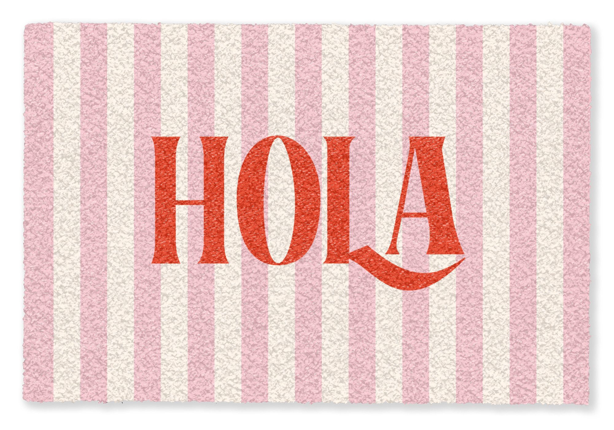 MuchoWow Fußmatte Hola - Zitat - Streifen - Pastell - Rosa - Rot - Weiß, Re günstig online kaufen