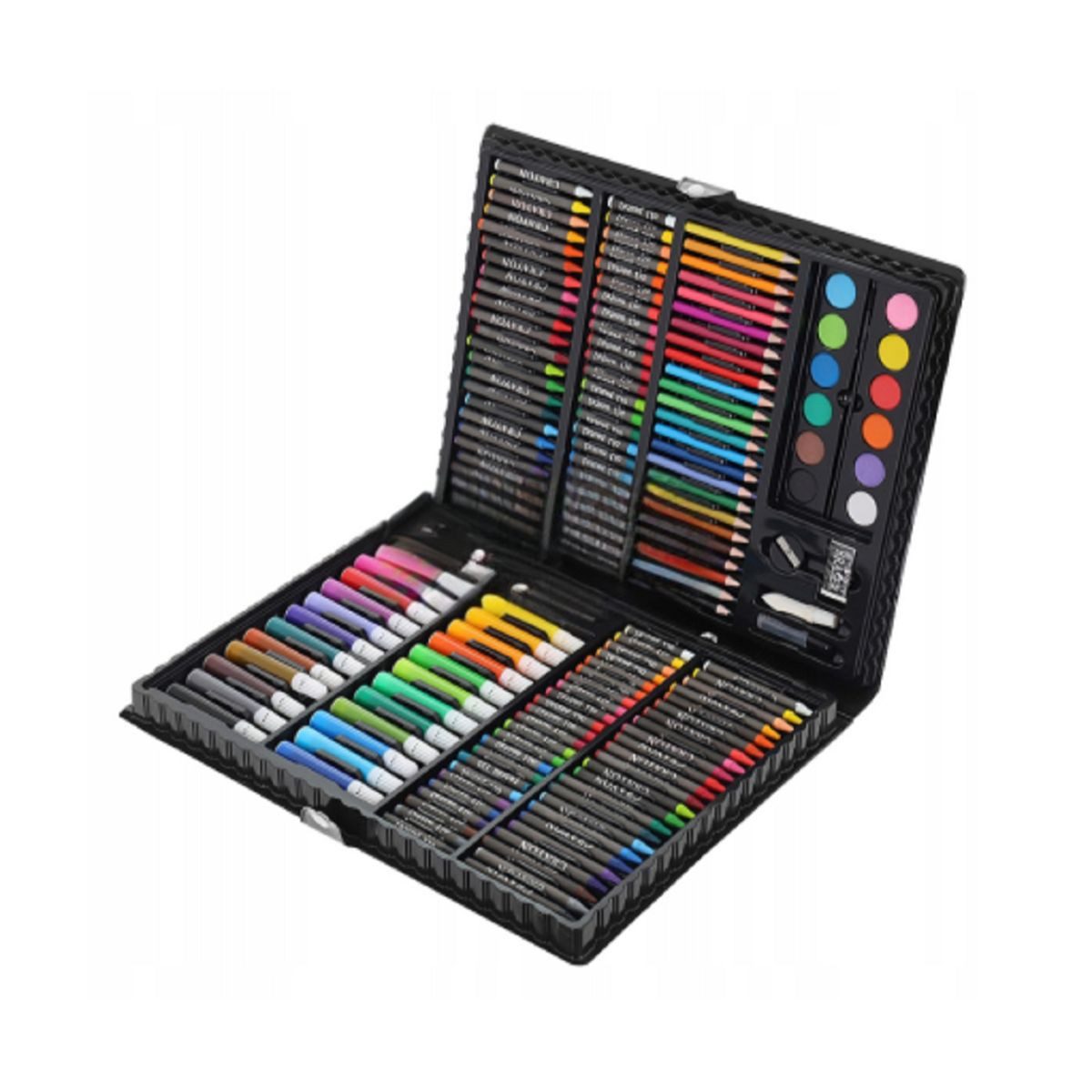R2 Invest Malpalette Kinder Malset 168-teilig – Malkoffer mit Stiften, Farben, Zubehör