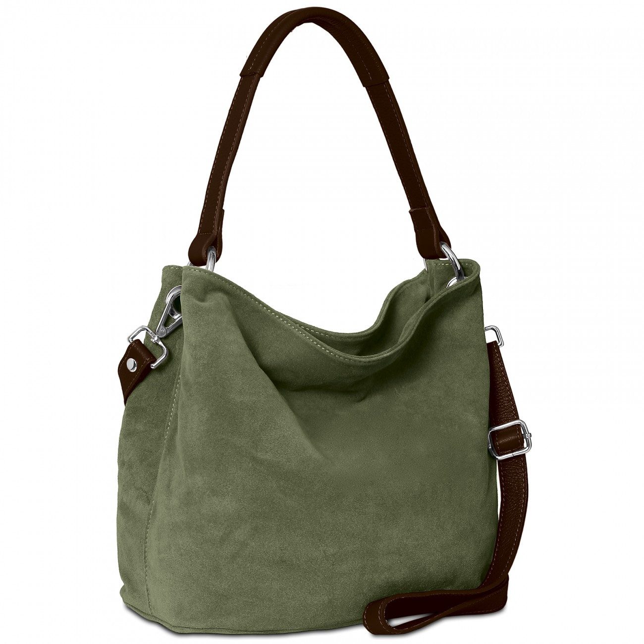 Caspar Schultertasche Damen Veloursleder Handtasche Klassisch - PREMIUM LIN günstig online kaufen