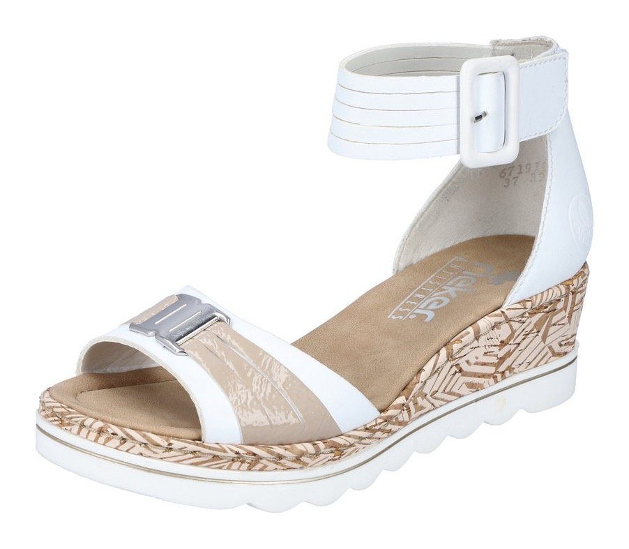 Rieker Keilsandalette, Sommerschuh, Sandale, Keilabsatz, mit Print an der L günstig online kaufen
