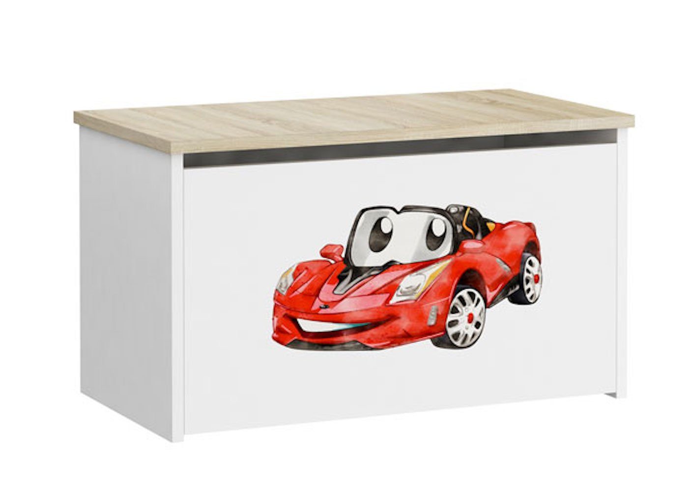 Feldmann-Wohnen Spielzeugtruhe Daria, 73cm weiß Sonoma Eiche Motiv wählbar