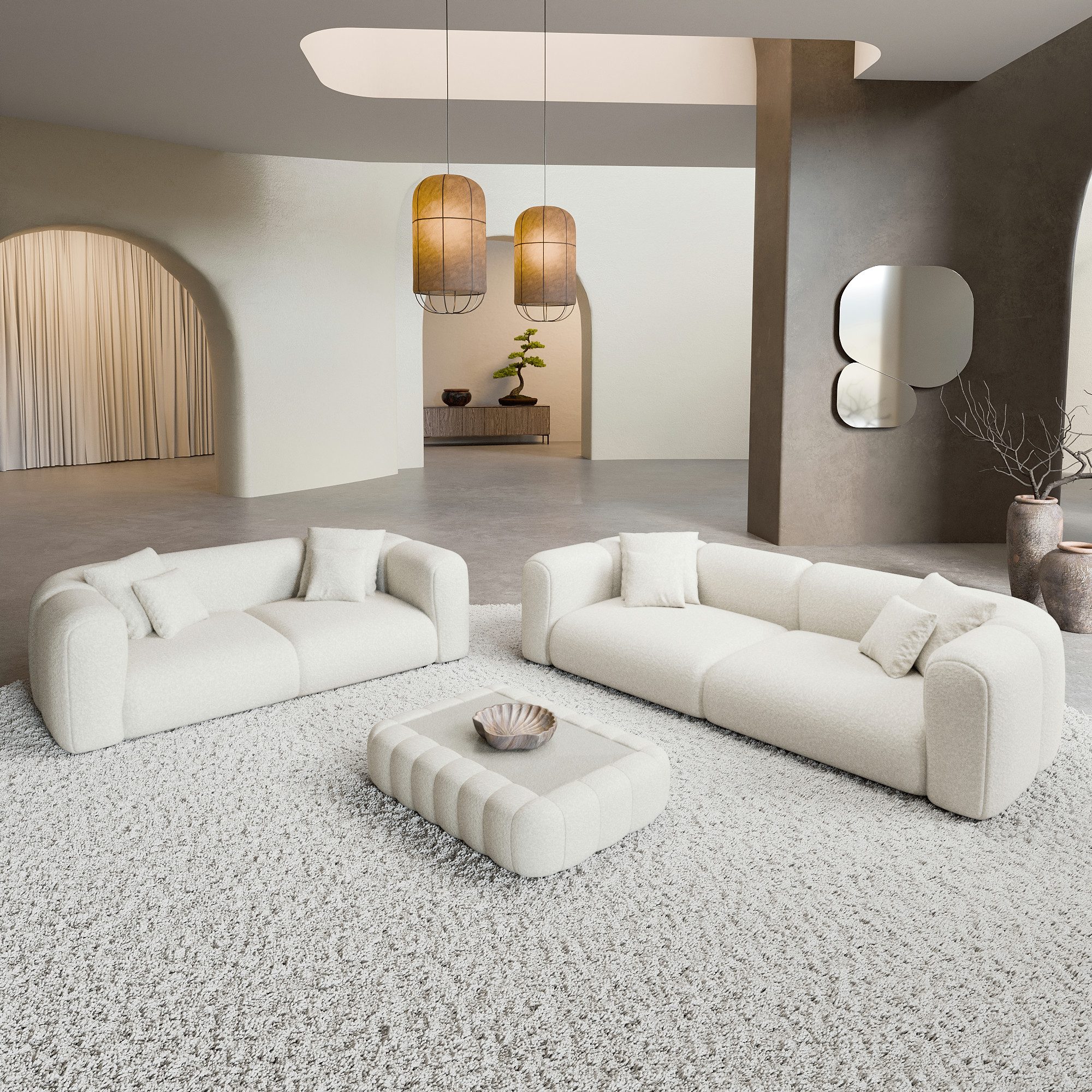 Sofa Dreams Polstergarnitur Venturia 3er & 2er Couchgarnitur, (Sofa-Set, 2 Teile, Couchgarnitur, inkl. Zierkissen), 3-Sitzer, 2-Sitzer Sofagarnitur,