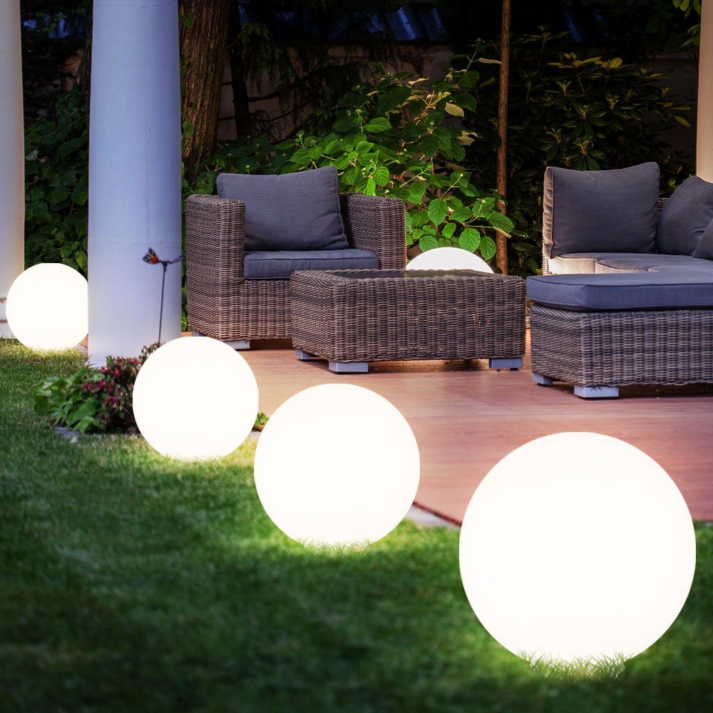 etc-shop LED Gartenleuchte, LED-Leuchtmittel fest verbaut, 4er Set LED Solar Garten Außen Bereich Lampen Erdspieß Steck