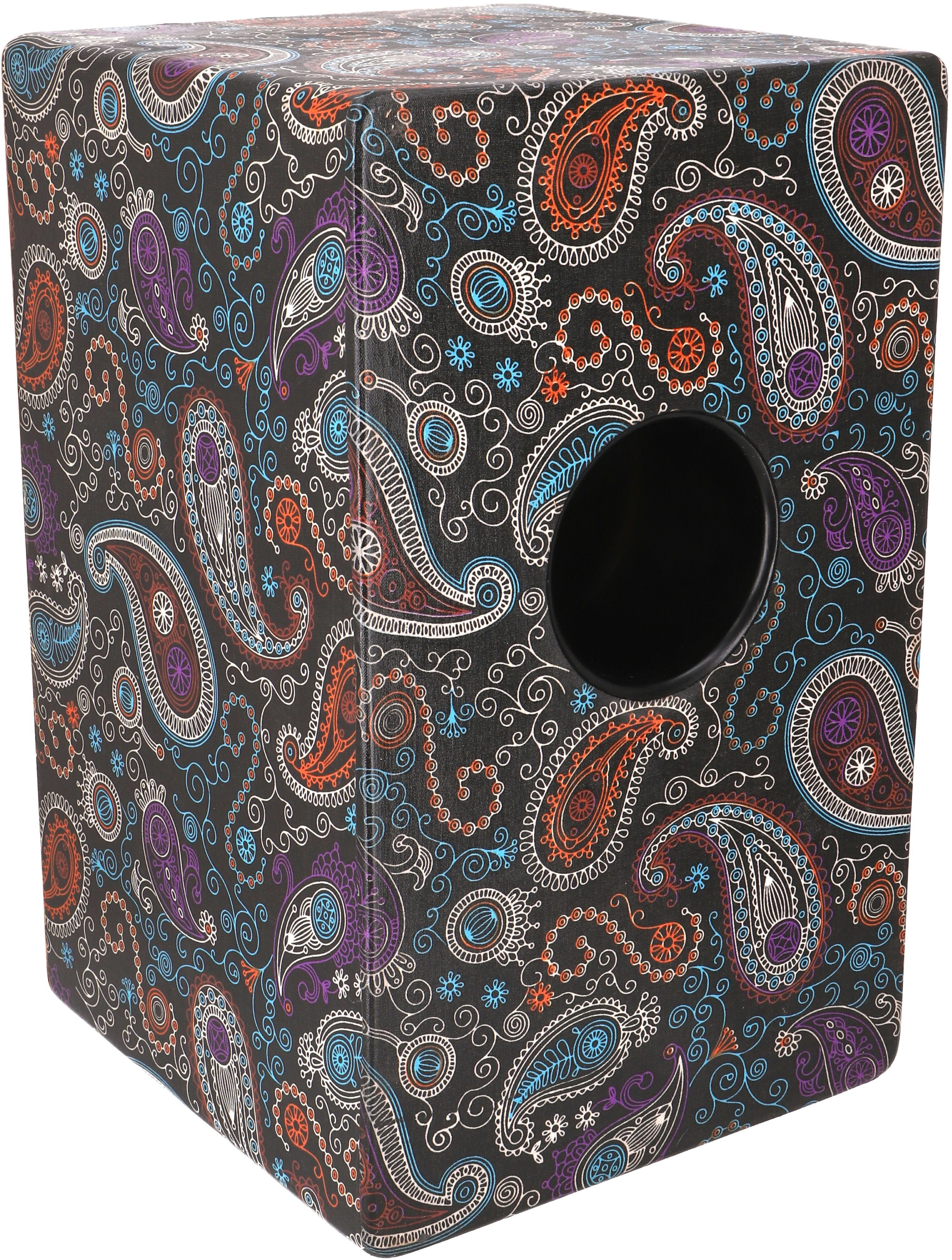 Spielzeug-Musikinstrument Farbig bunte Cajon, Holztrommel Percussion..