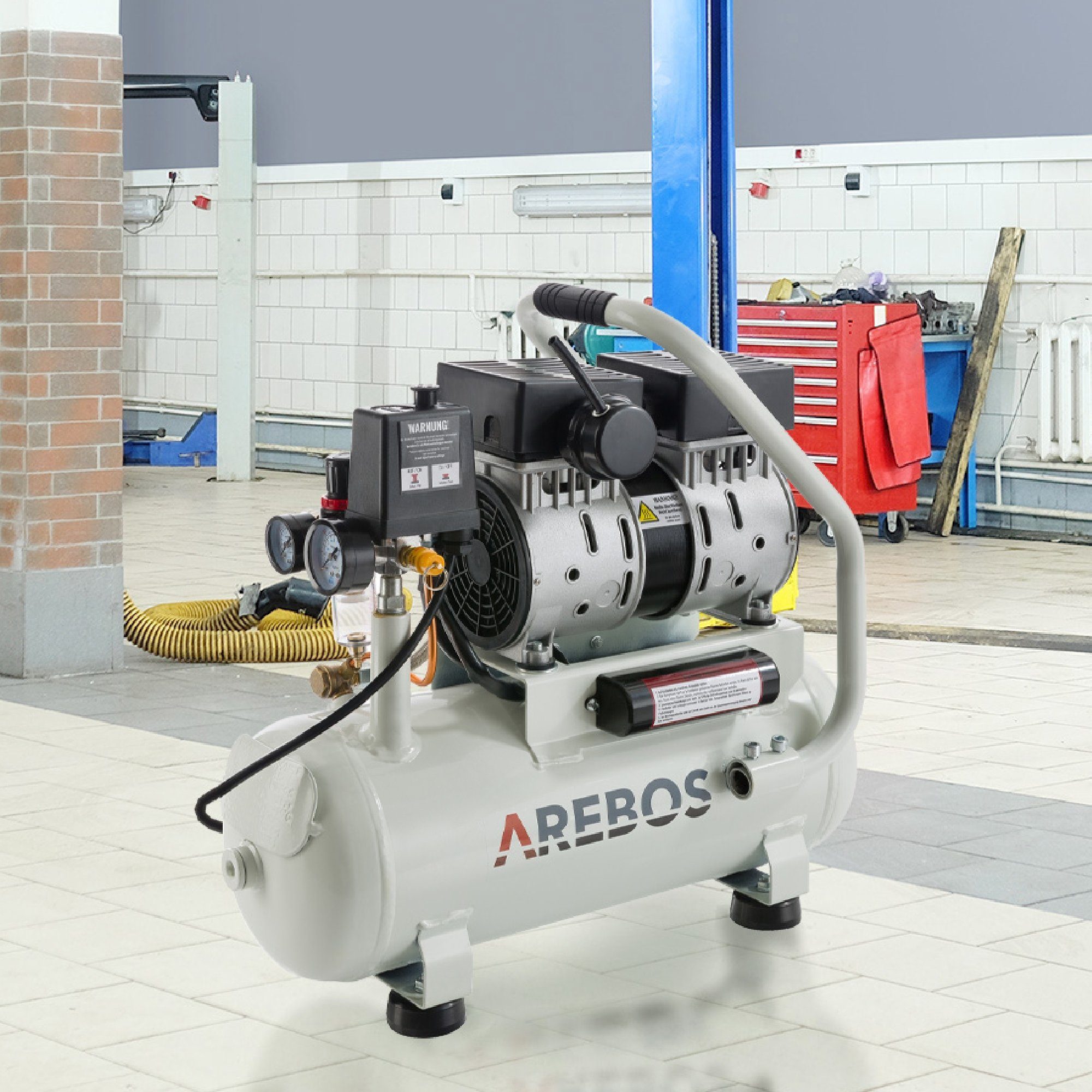 Arebos Kompressor Flüsterkompressor Druckluft Kompressor 500W Kompressor Kompressor, W Druckluft 12l, 500