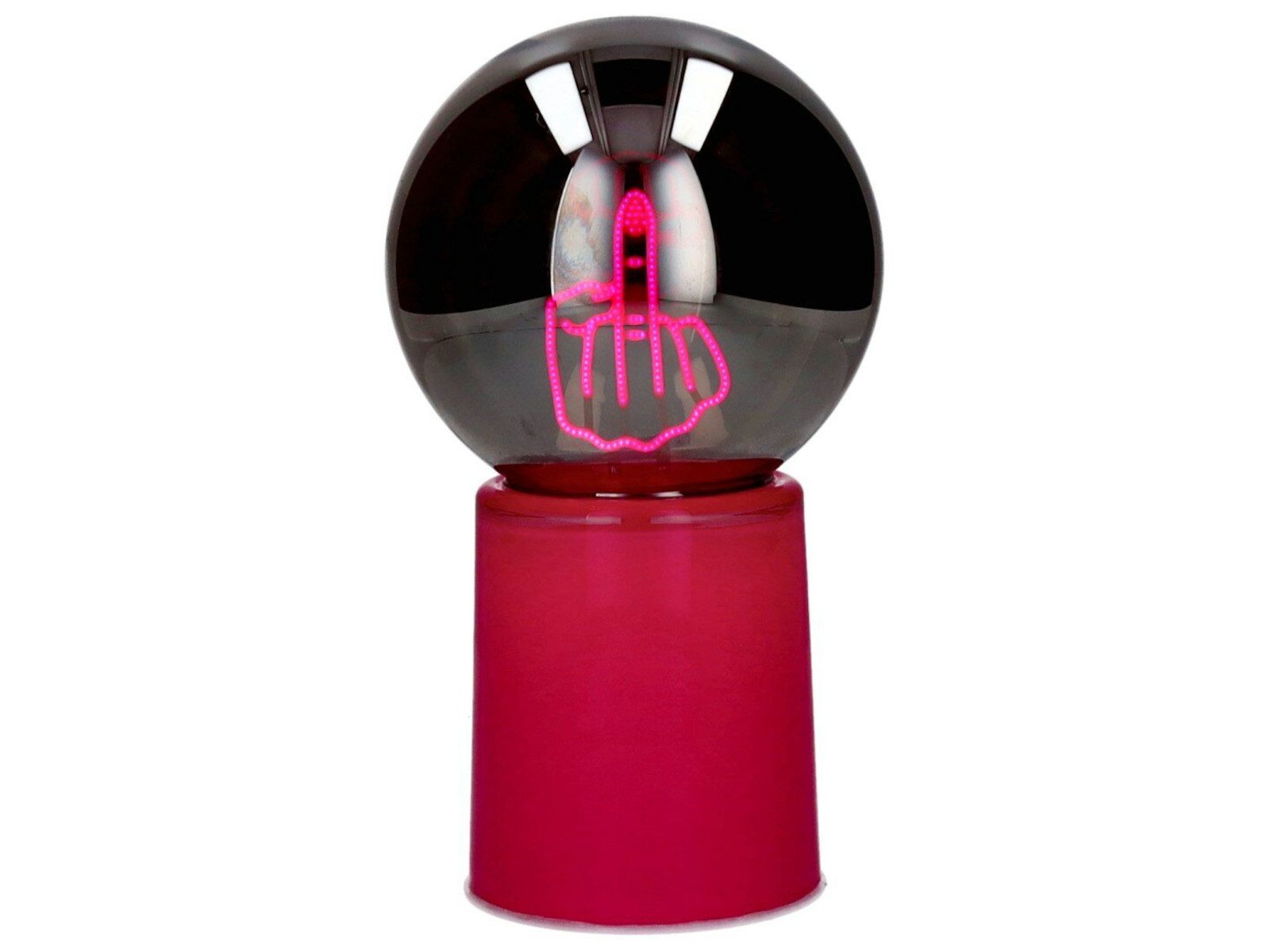 Giftcompany LED-Dekofigur Glowmance LED-Leuchtkugel Neonlicht Mittelfinger pink 21cm