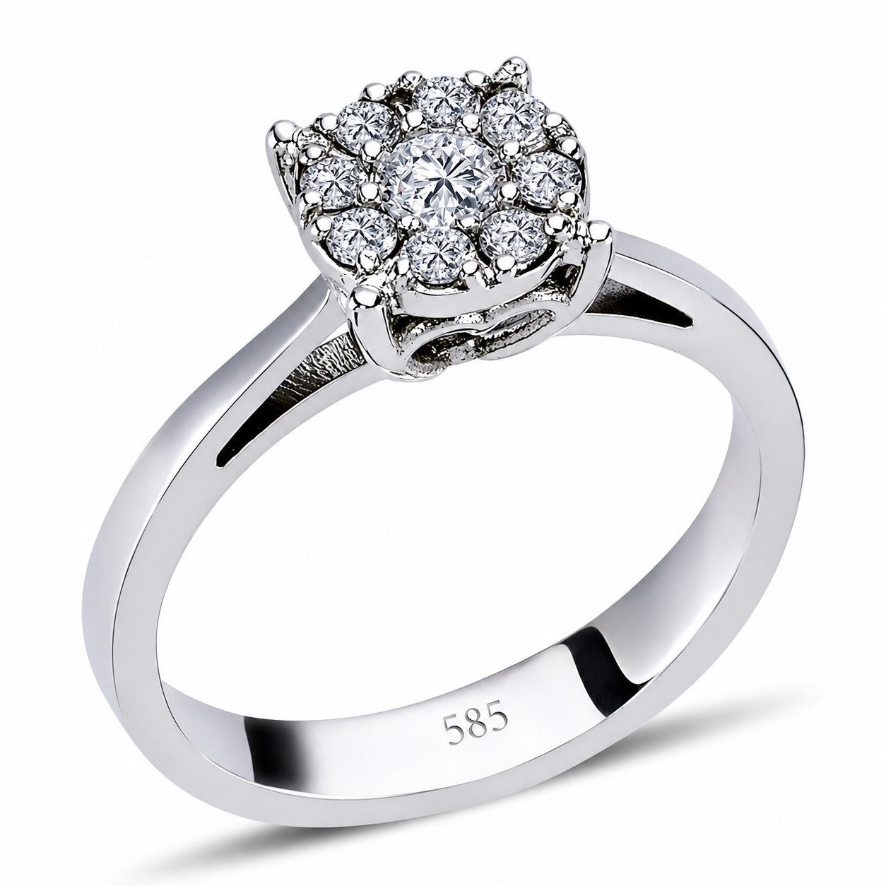 EinStein Diamant Diamantring Diamantring Effect wie 1,80 Carat Solitär 14 Karat Weißgold