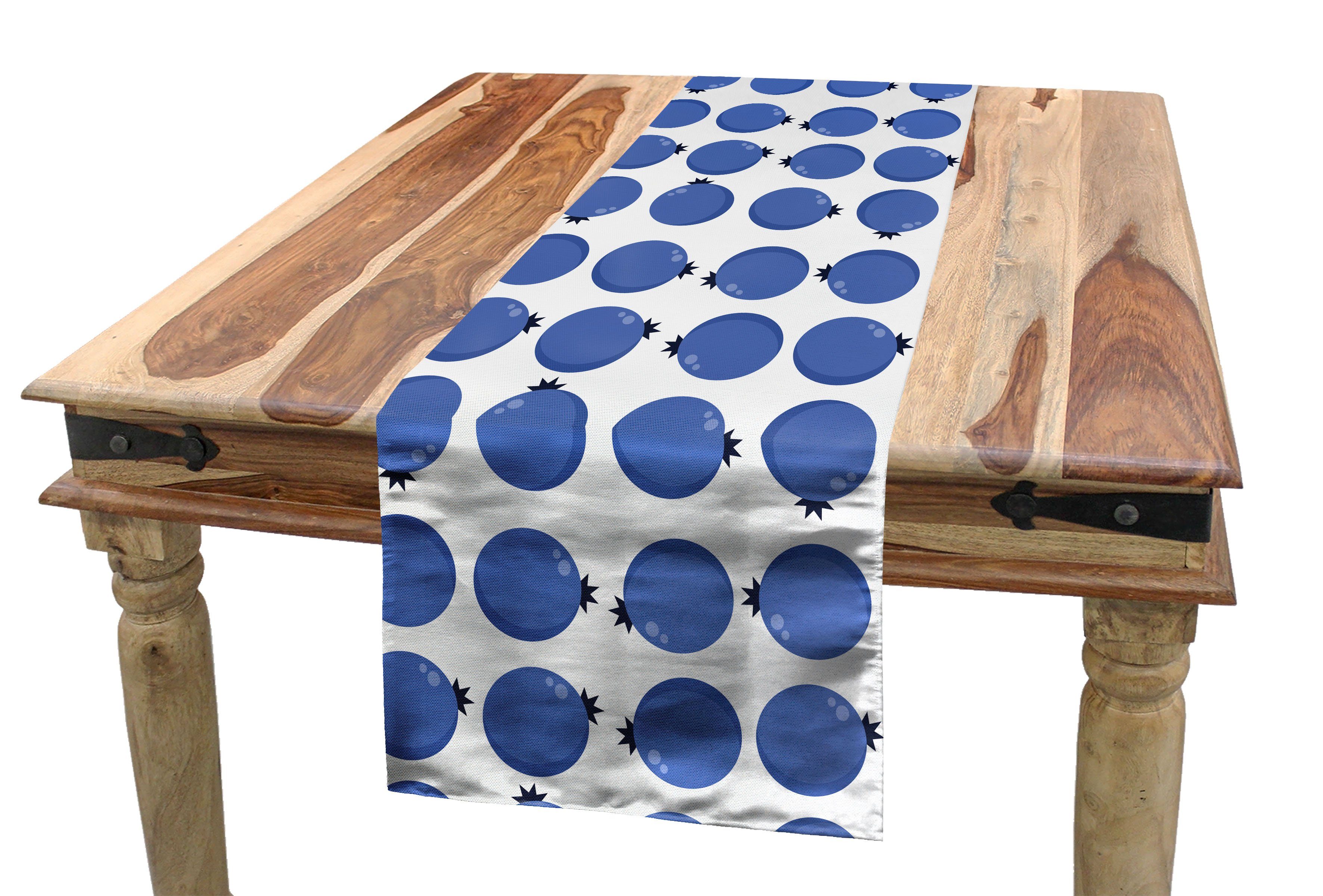 Abakuhaus Tischläufer Esszimmer Küche Tischläufer, Fruity Kreise Wald Rechteckiger Blueberry Dekorativer