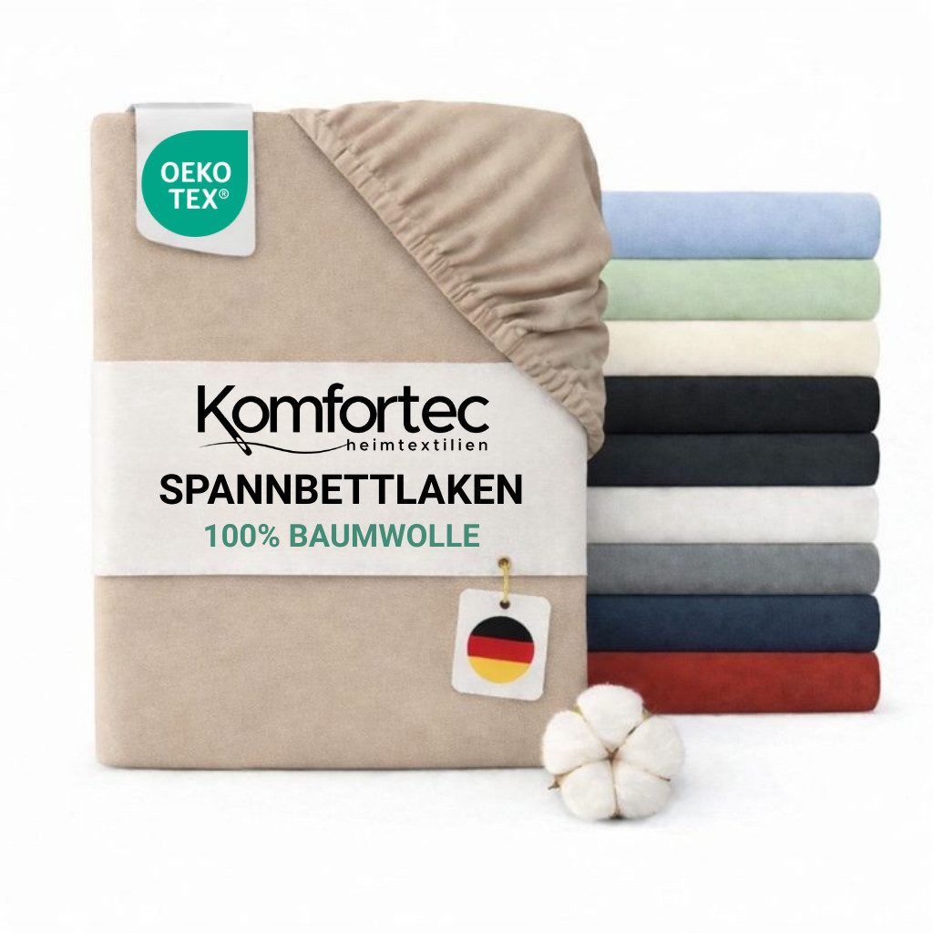 Komfortec Spannbettlaken Jersey Spannbettuch, 90x200, 140x200, 160x200, 180 günstig online kaufen