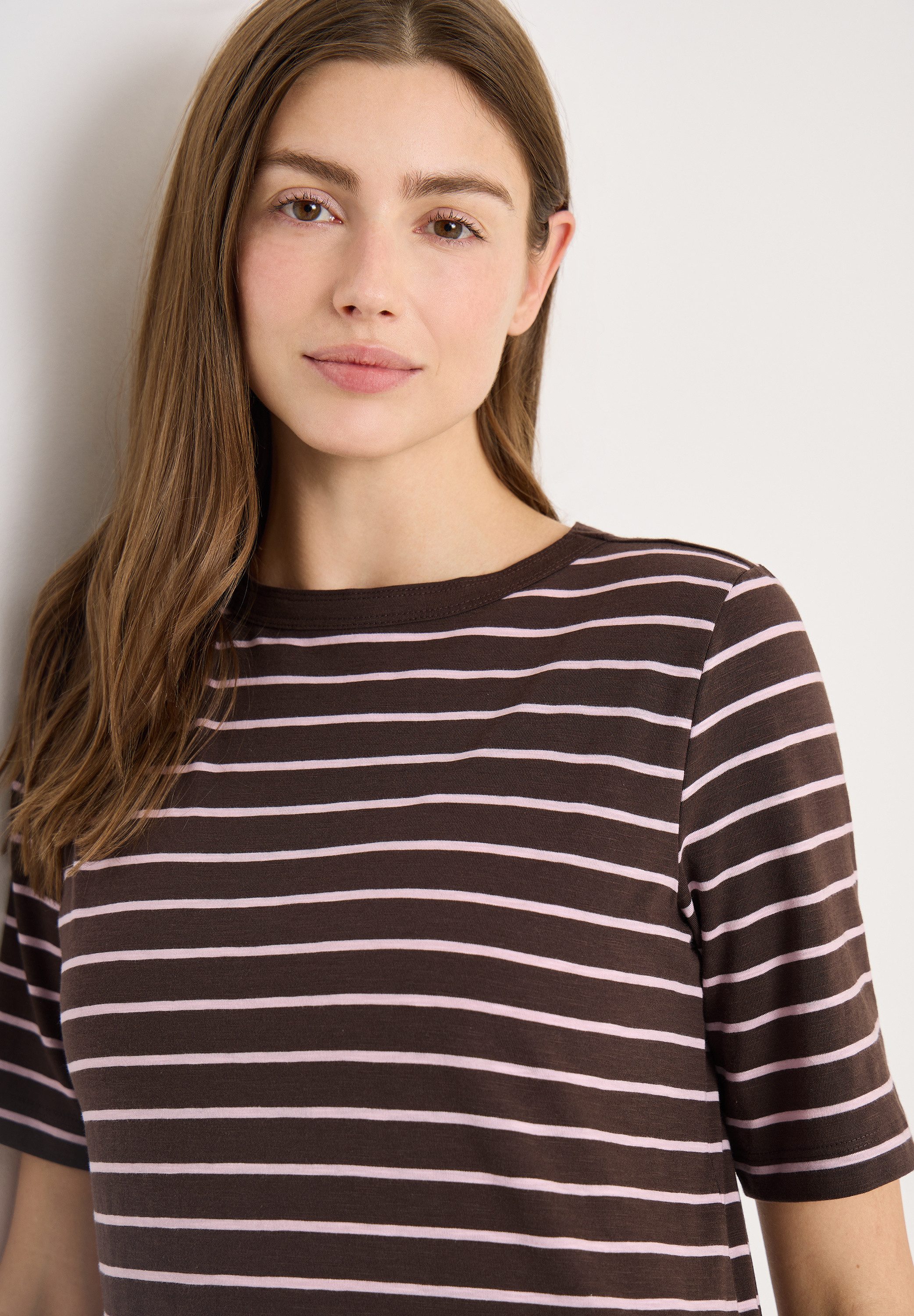 CECIL Rundhalsshirt Sommershirt im Streifen-Look