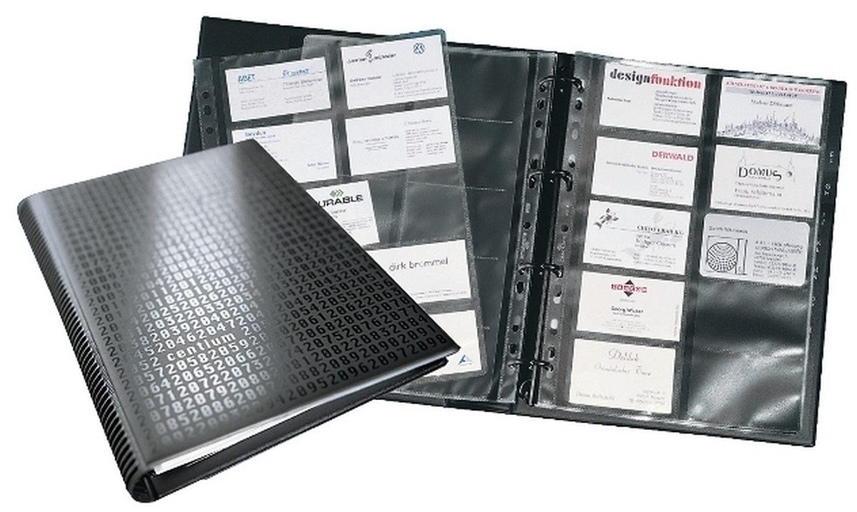 Visitenkartenhülle Visitenkarten-Ringbuch Visifix centium A4 schwarz
