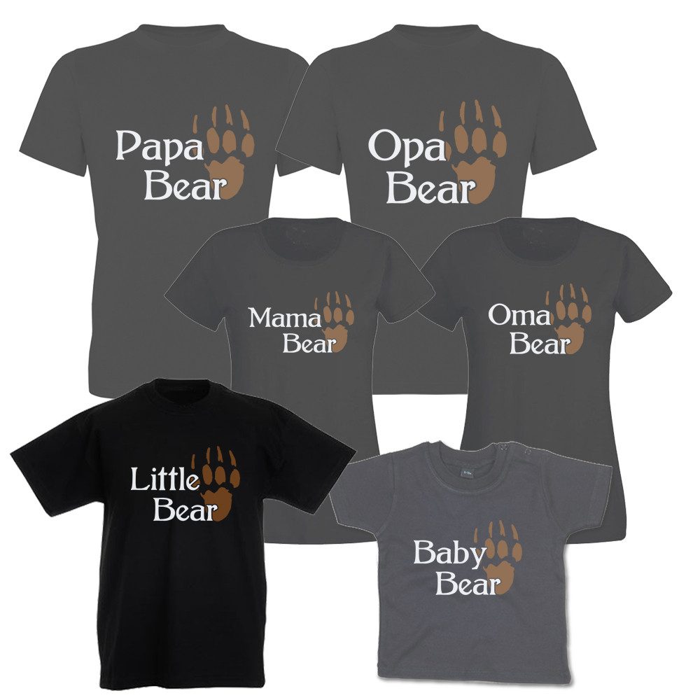 G-graphics T-Shirt Familie Bear (Familienset, Einzelteile zum selbst zusammenstellen) Kinder- & Erwachsenen-T-Shirt-Set mit Frontprint
