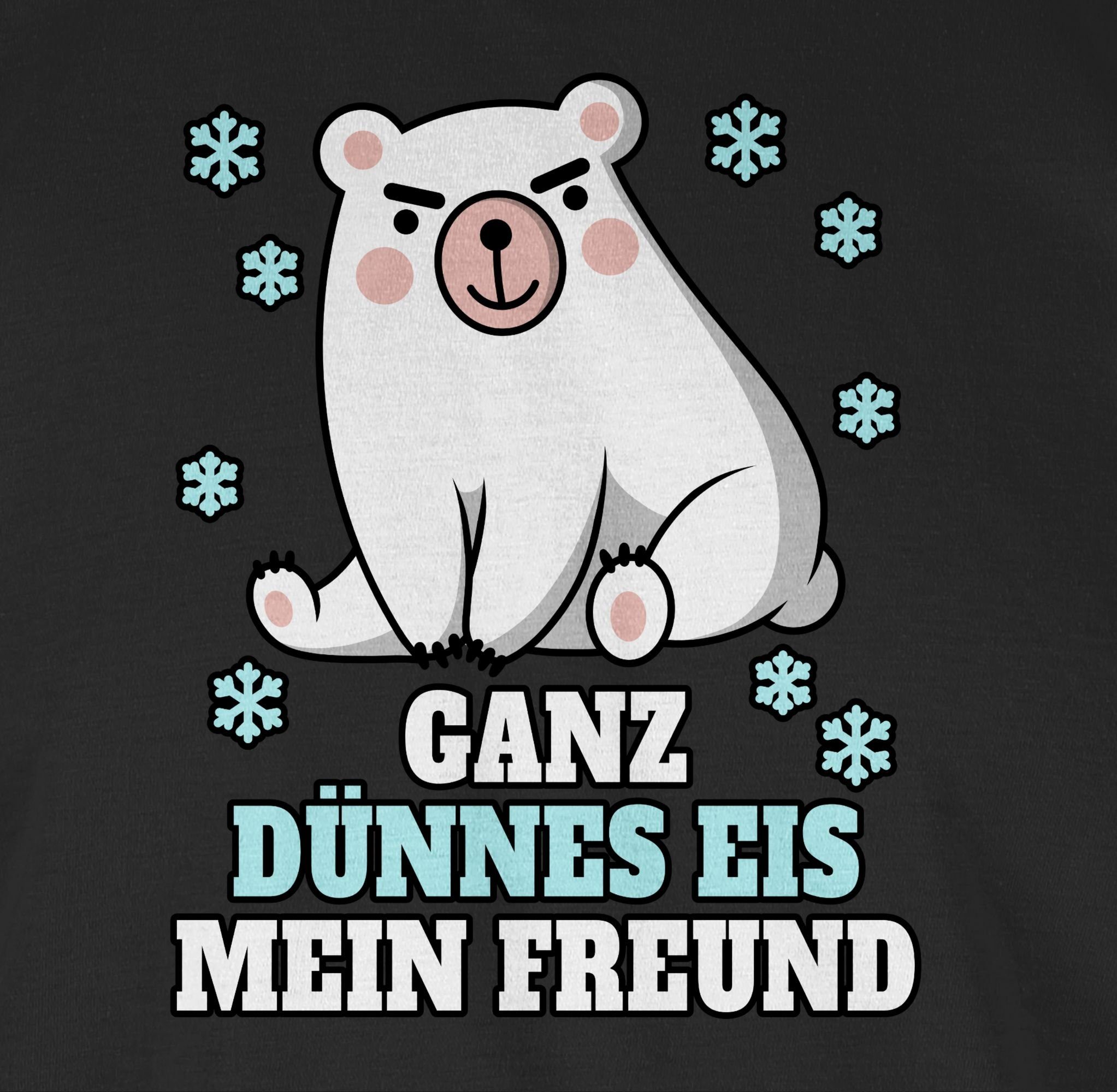 Sprüche Freund T-Shirt Ganz 01 mit dünnes Schwarz Statement mein Eis Spruch Shirtracer