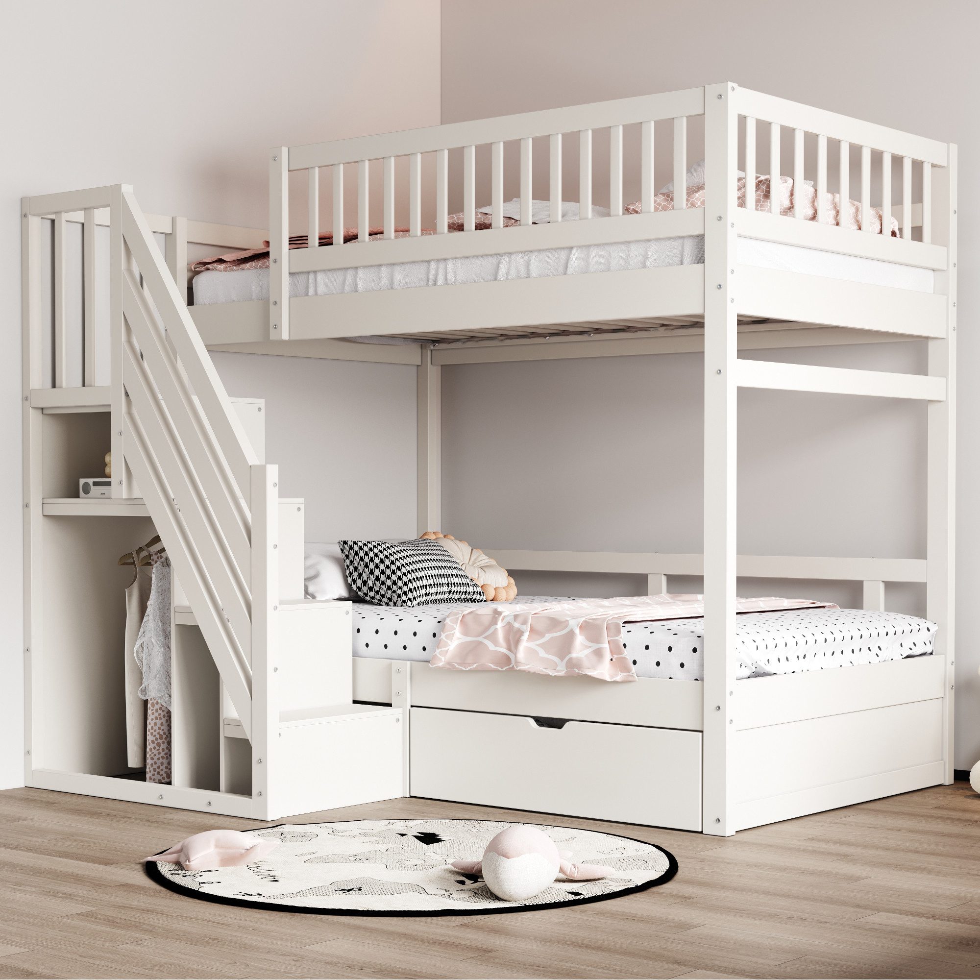 Flieks Etagenbett, Massivholz Kinderbett 90x200cm mit günstig online kaufen