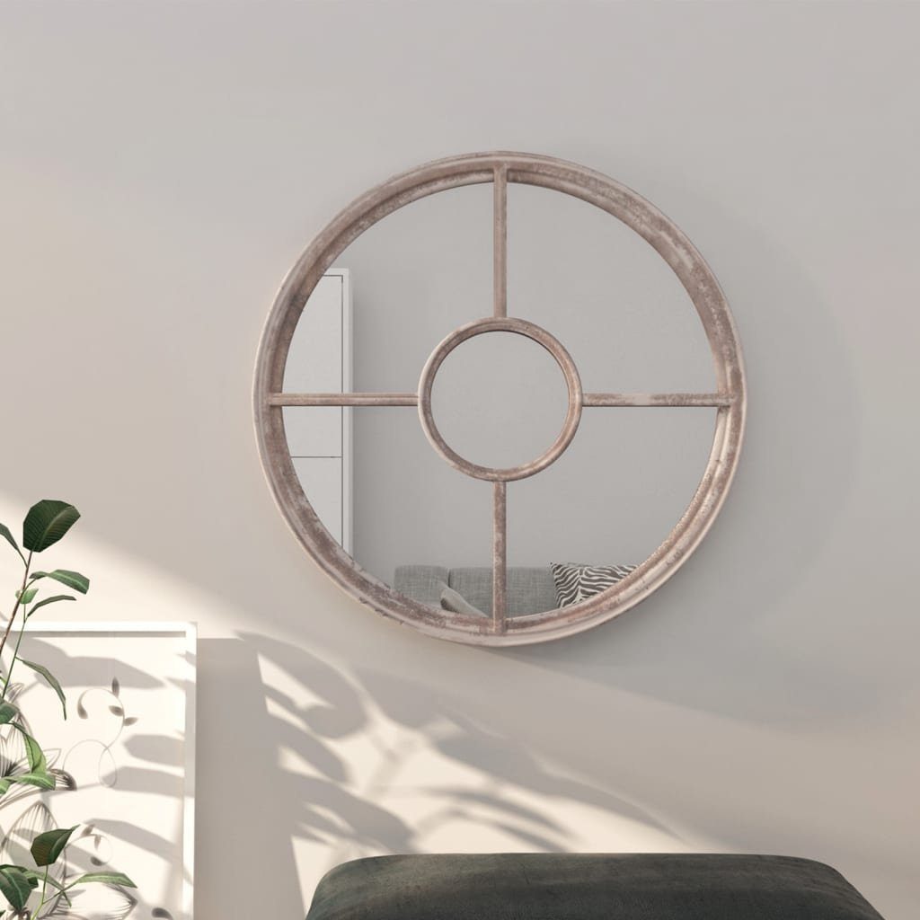 Sandfarben Rund Wandspiegel für Spiegel den 60x4 Eisen cm furnicato Innenbereich
