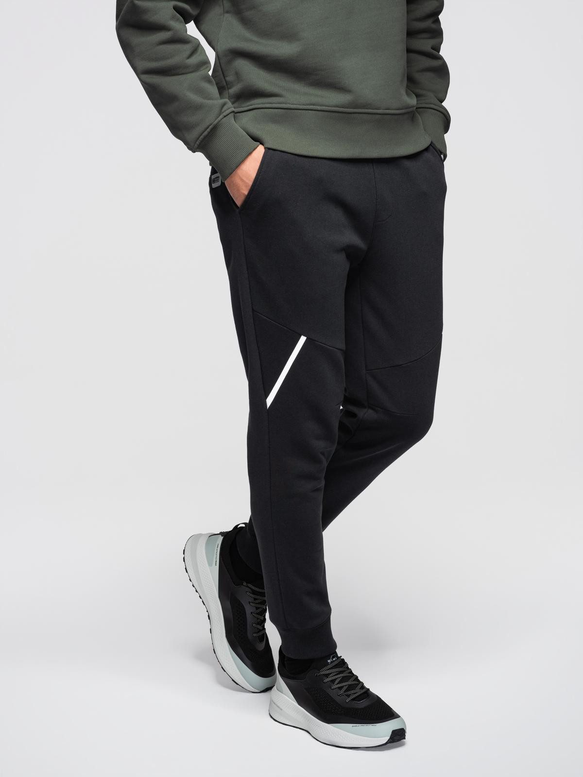 Sweathose Herren Joggerhose Regular Fit aus meliertem Jersey