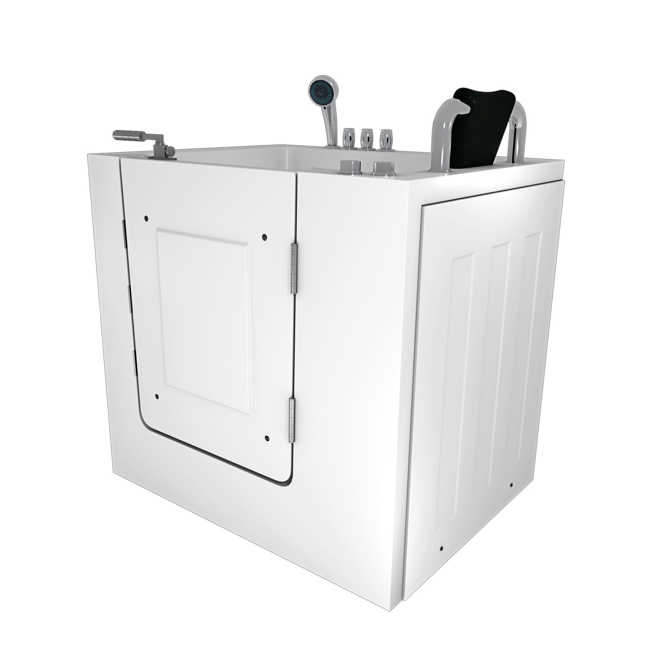 AcquaVapore Whirlpool-Badewanne Sitzwanne Whirlpool Wanne mit Tür S02WP-TH-B-R 100x78cm, (1-tlg), mit Ablaufgarnitur