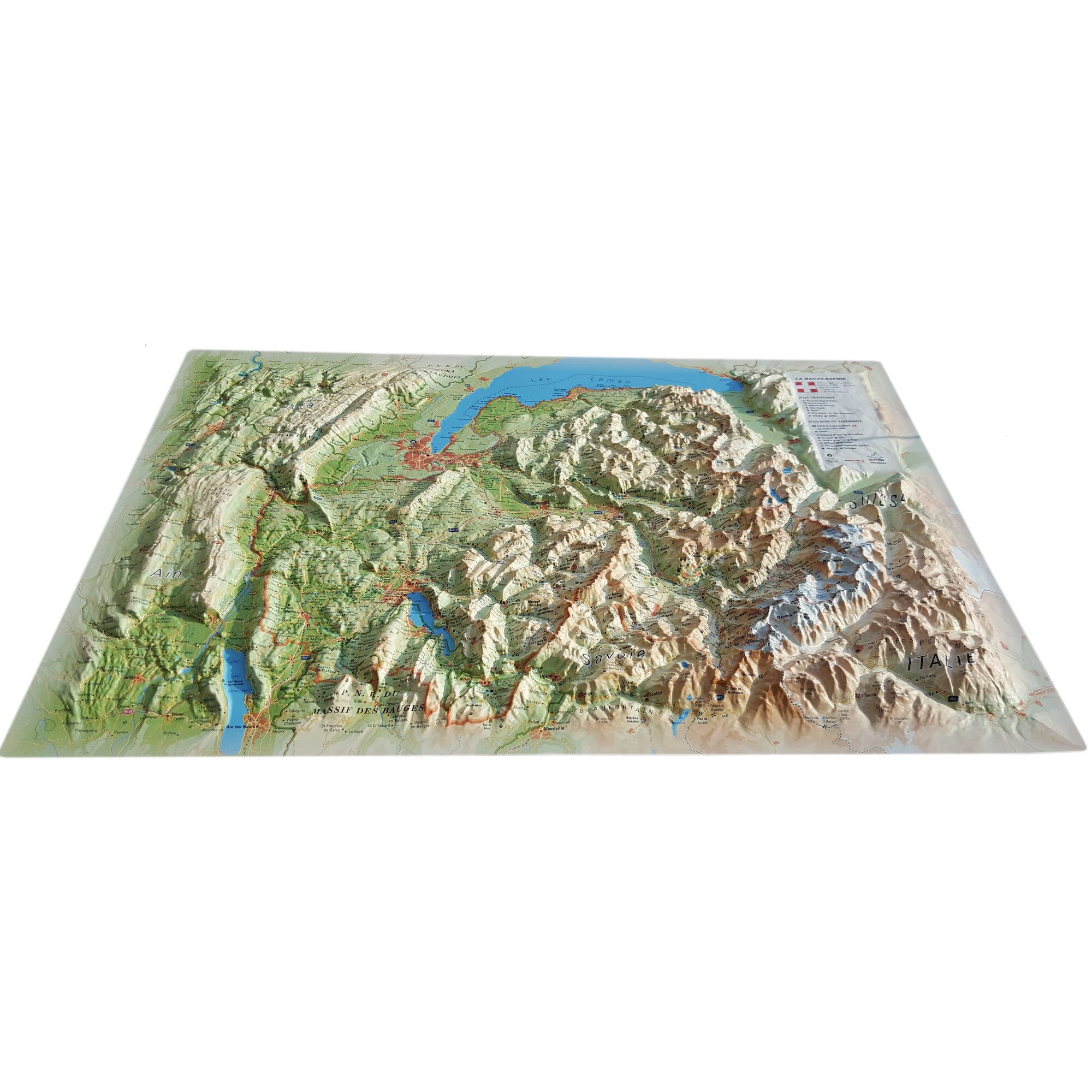 3Dmap Wandbild 3Dmap Regional-Karte Haute Savoie Version été