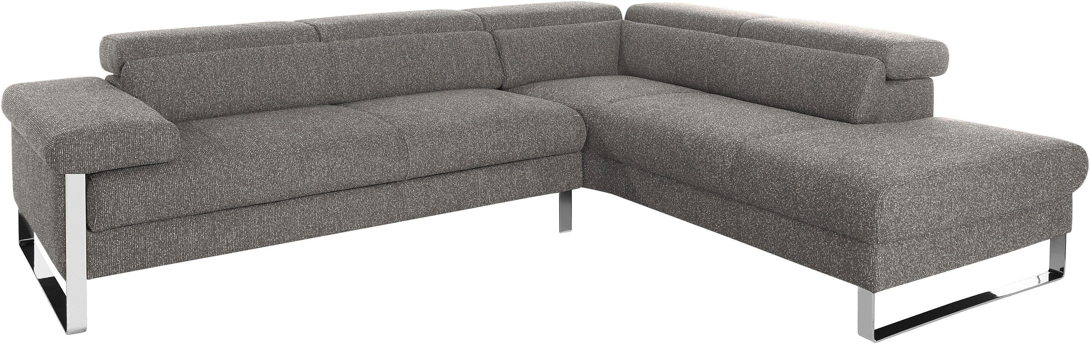 finn, Chrom Breite Ecksofa cm 281 Award glänzend, Design Fußgestell W.SCHILLIG 2016, German