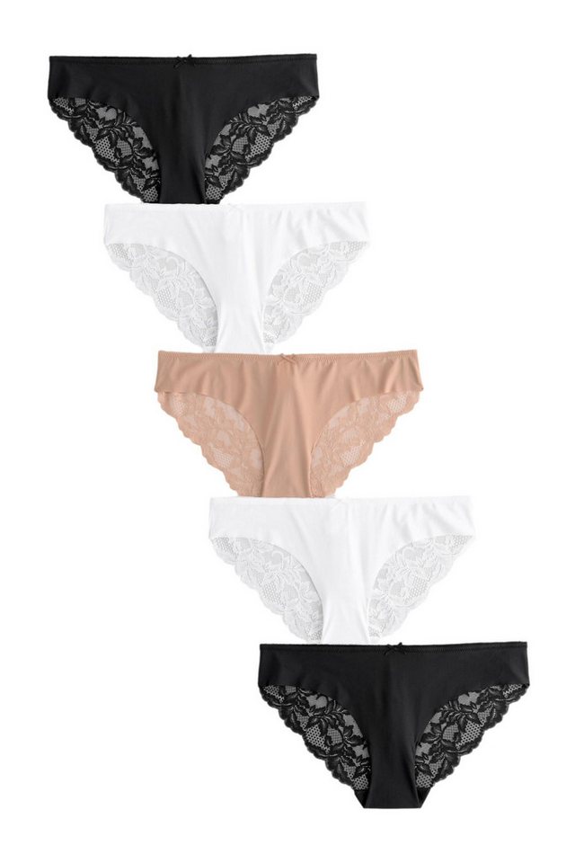 Next Brasilslip Nahtlose Slips mit Spitze im 5er-Pack, Brazilian (5-St)