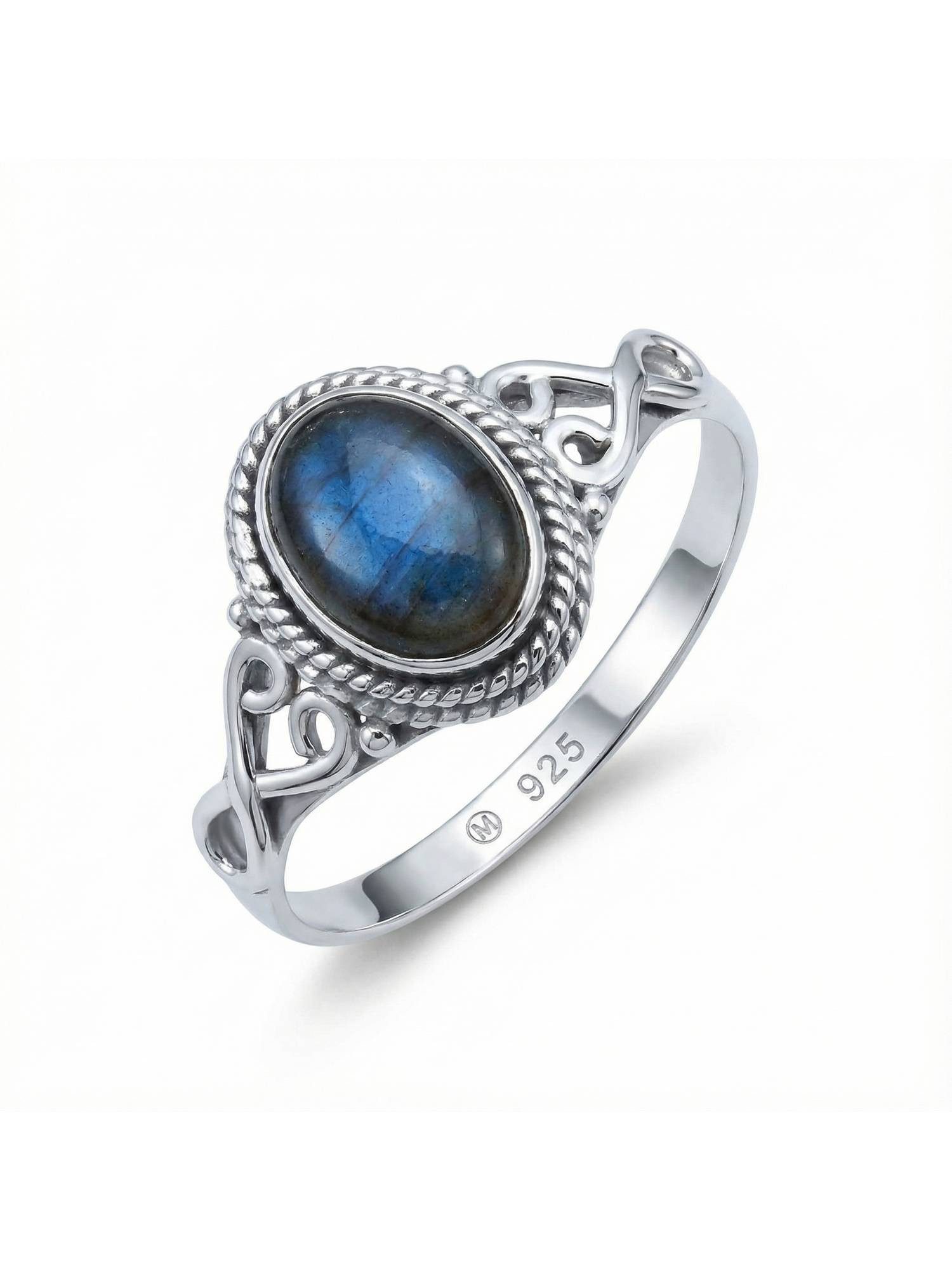 mantraroma Silberring BAGHIMI oval aus 925 Silber mit Labradorit (Ring mit günstig online kaufen