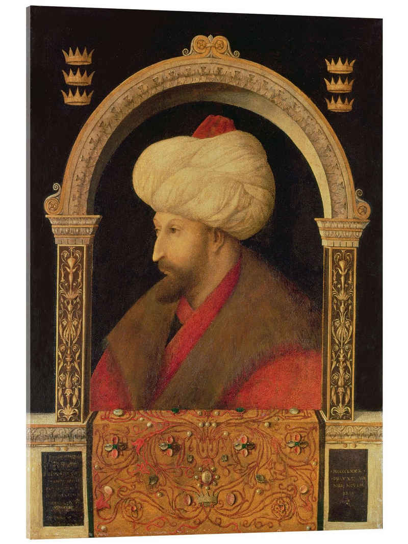 Posterlounge Acrylglasbild Gentile Bellini, Der Sultan Mehmet II, Malerei