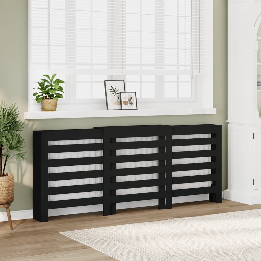 vidaXL Heizungsverkleidung, Heizkörperverkleidung Schwarz 205x21,5x83,5 cm günstig online kaufen