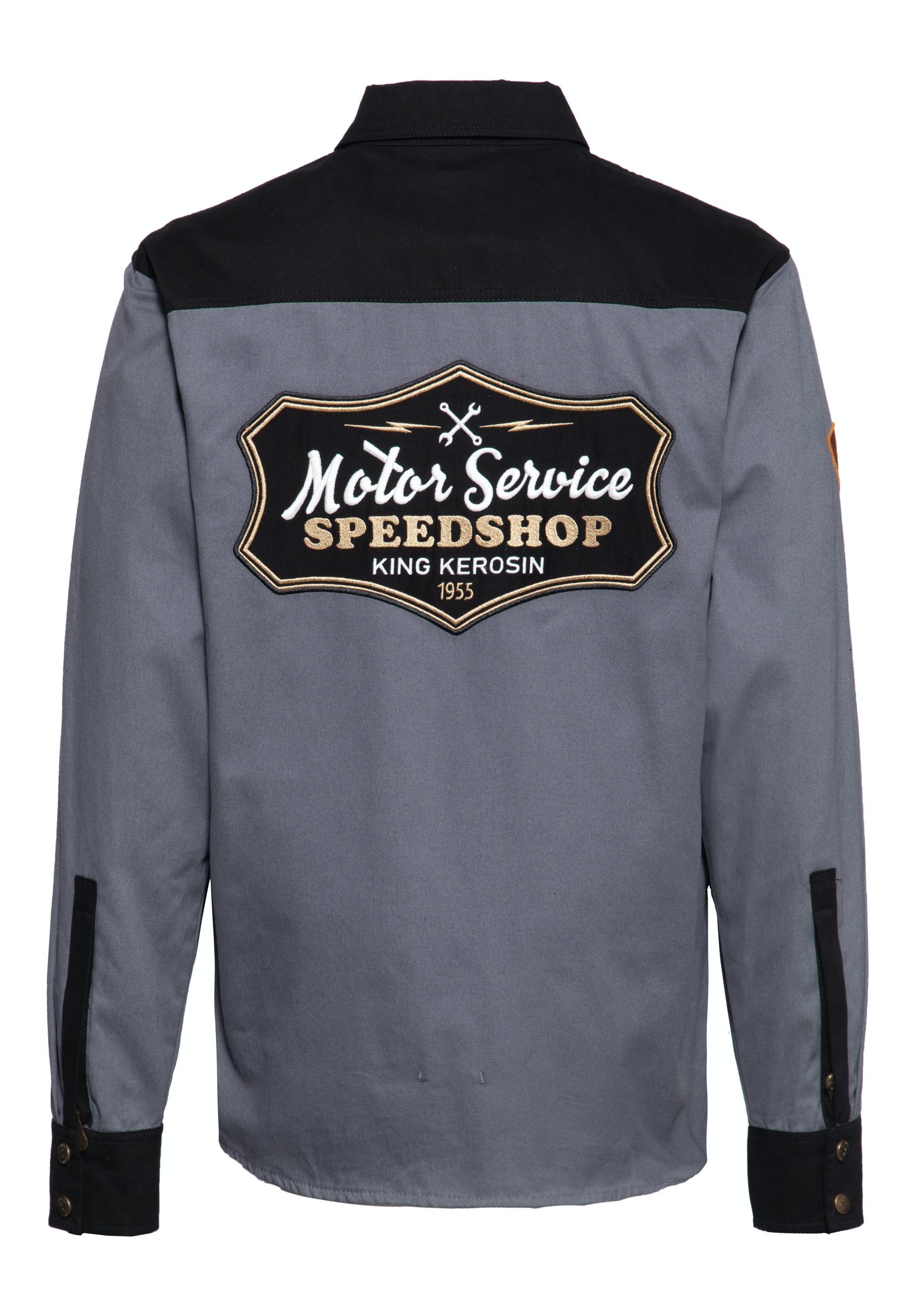 KingKerosin Kurzarmhemd K.K. Adventure Gear - Motor Service mit herausnehmbarem Softshell-Innenfutter
