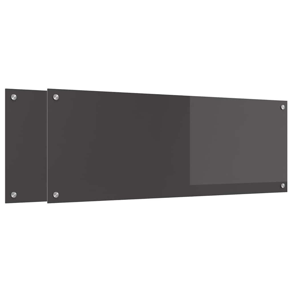 vidaXL Küchenrückwand Küchenrückwand 2 stk. Dunkelgrau 110 x 40 cm Gehärtetes Glas, (2-tlg)