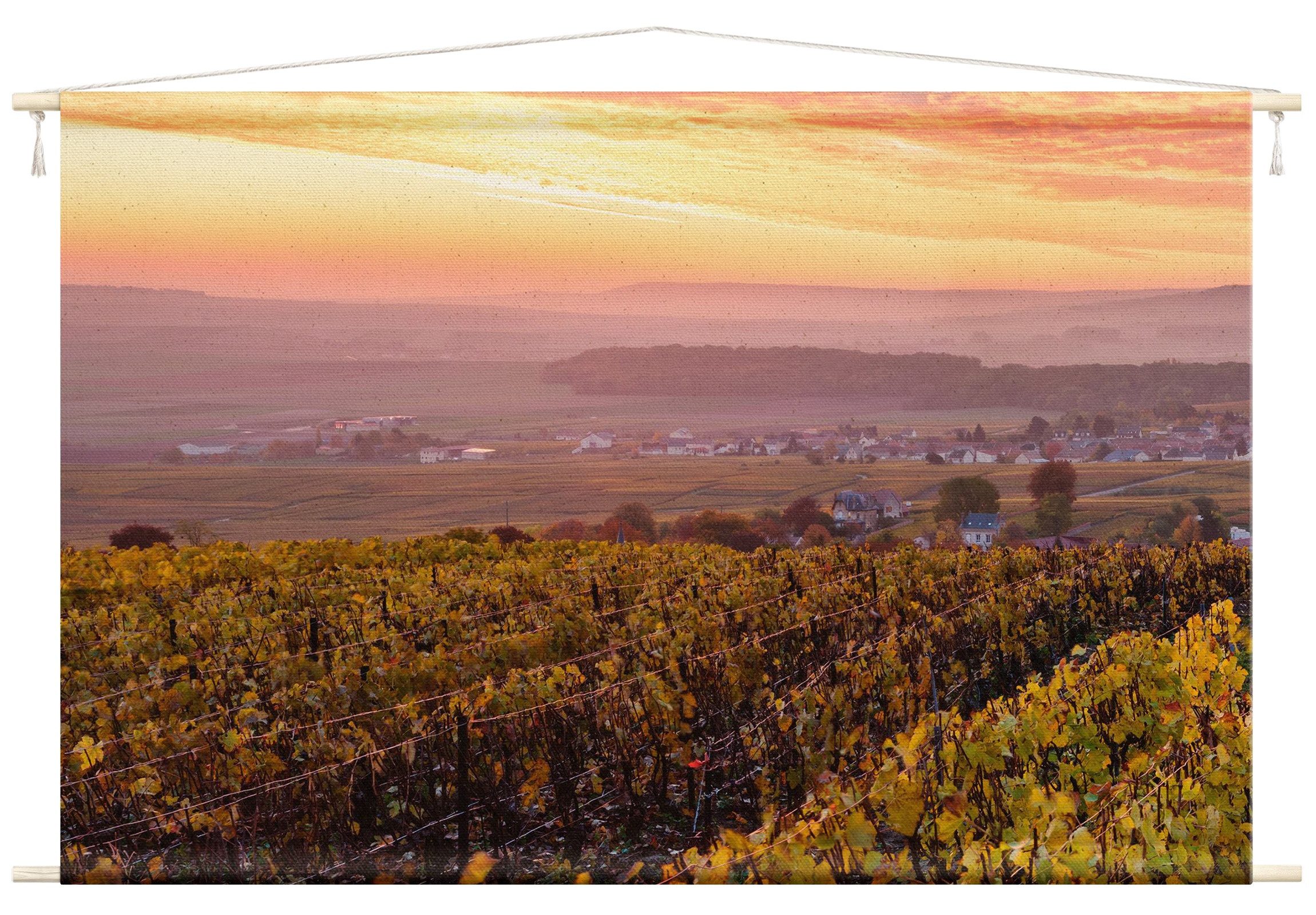 Bilderdepot24 Wandteppich modern Natur gelb, rechteckig, Höhe: 2.6 mm, großes Wandbild aus Natur-Baumwolle Wandbehang Stoffbild Tuch Wollseil