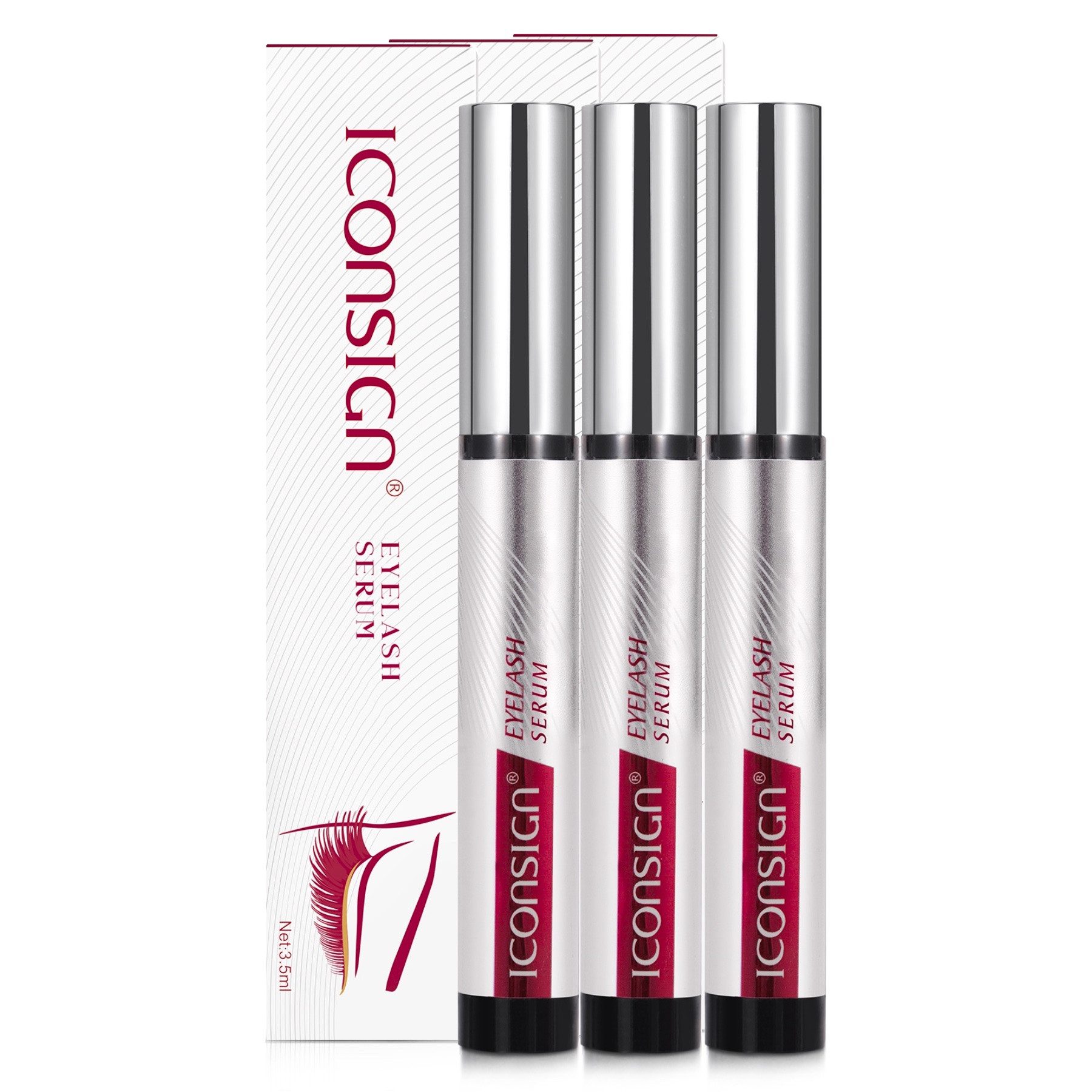 Iconsign Wimpernserum Augenbrauen Serum Wimpernwachstum Wachstum Eyelashserum Essence, 3-tlg., Wimpernserum, Lifting, Wimpernpflege