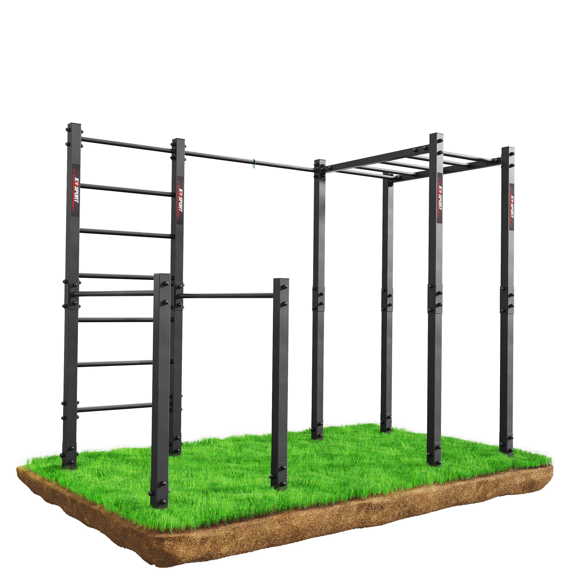 K-SPORT Sprossenwand Calisthenics Outdoor Station I Klimmzugstange+Dip Station bis 150kg, Made in EU!