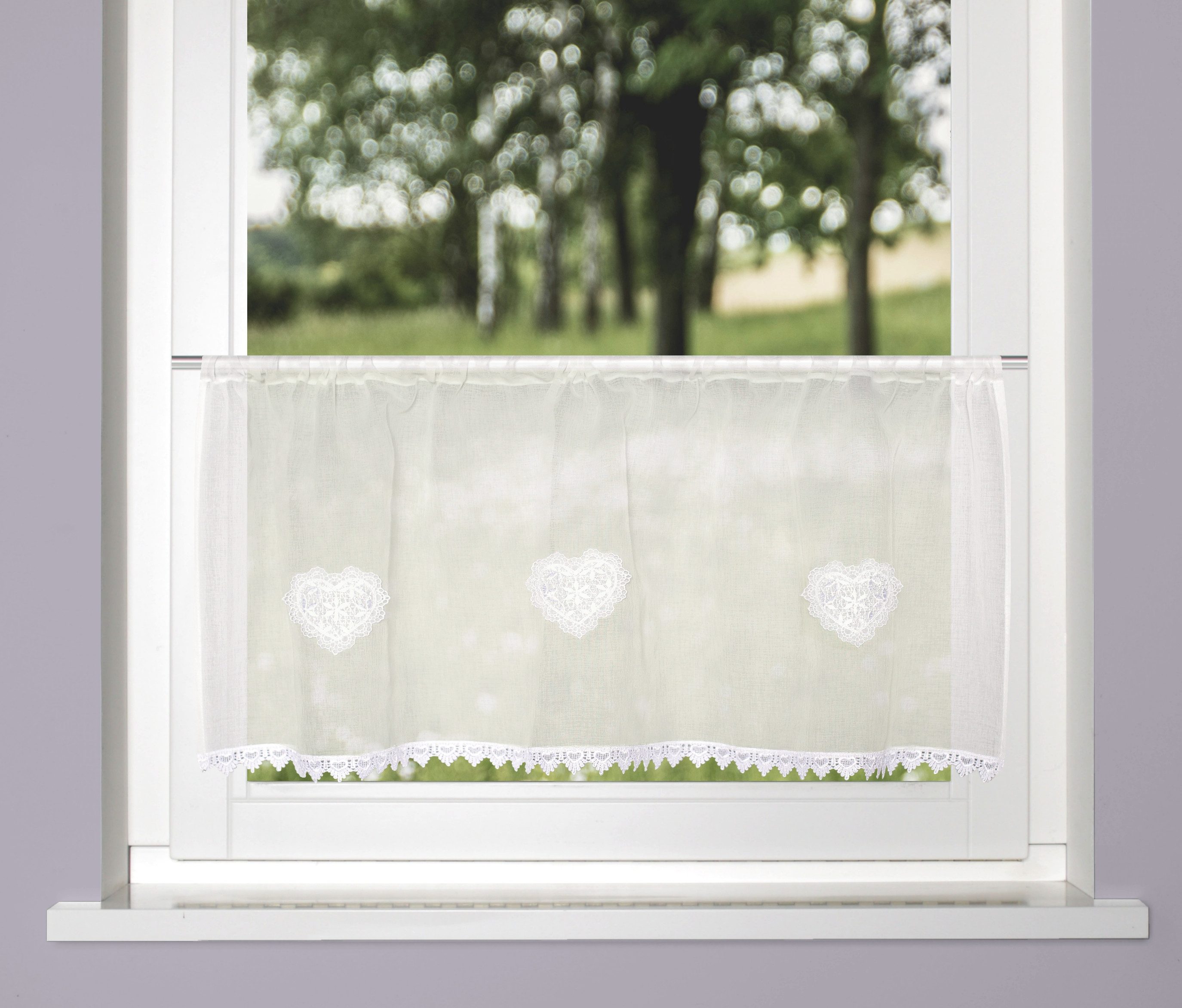 HOME WOHNIDEEN Scheibengardine NISHAY, Stangendurchzug (1 günstig online kaufen