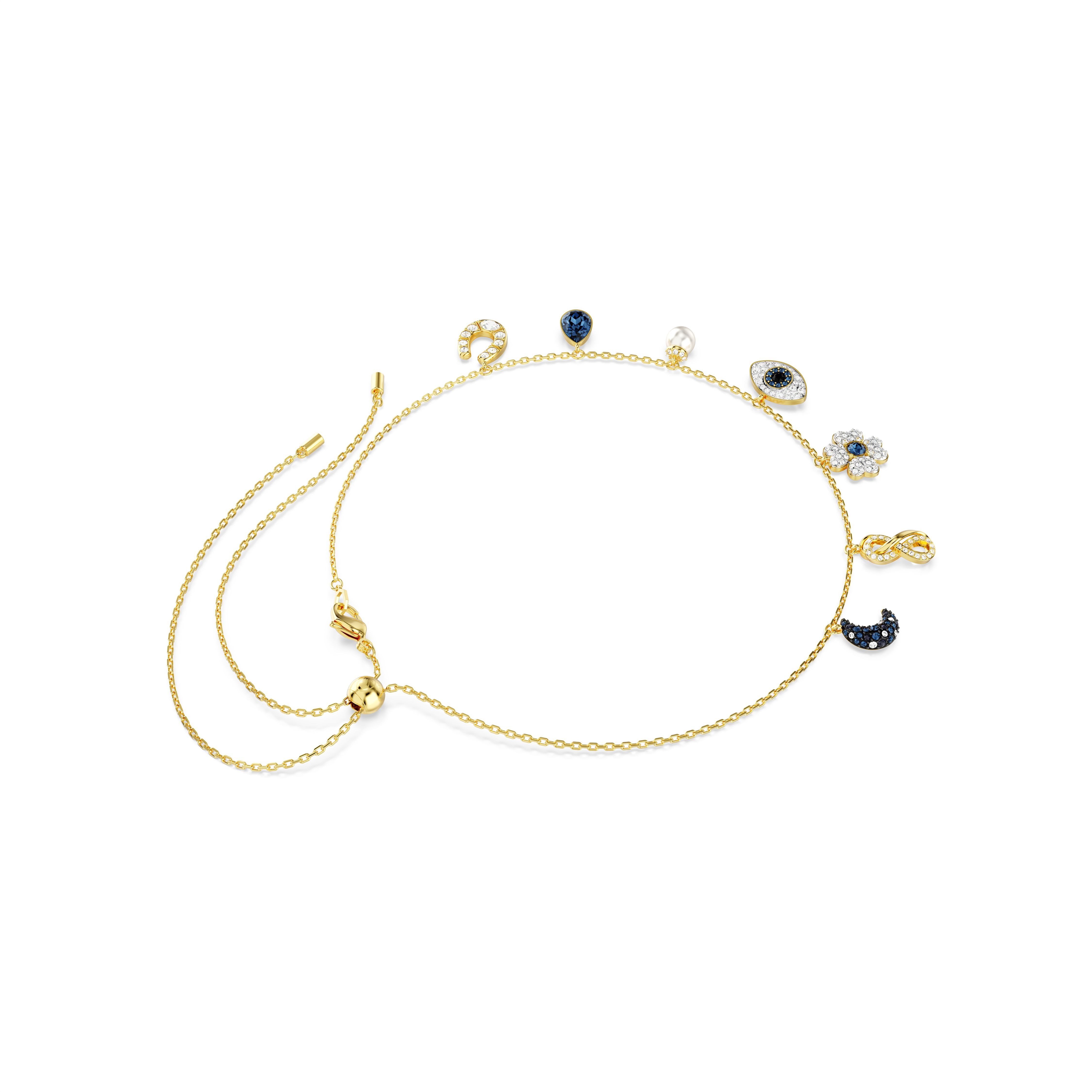 Swarovski Goldkette blau...