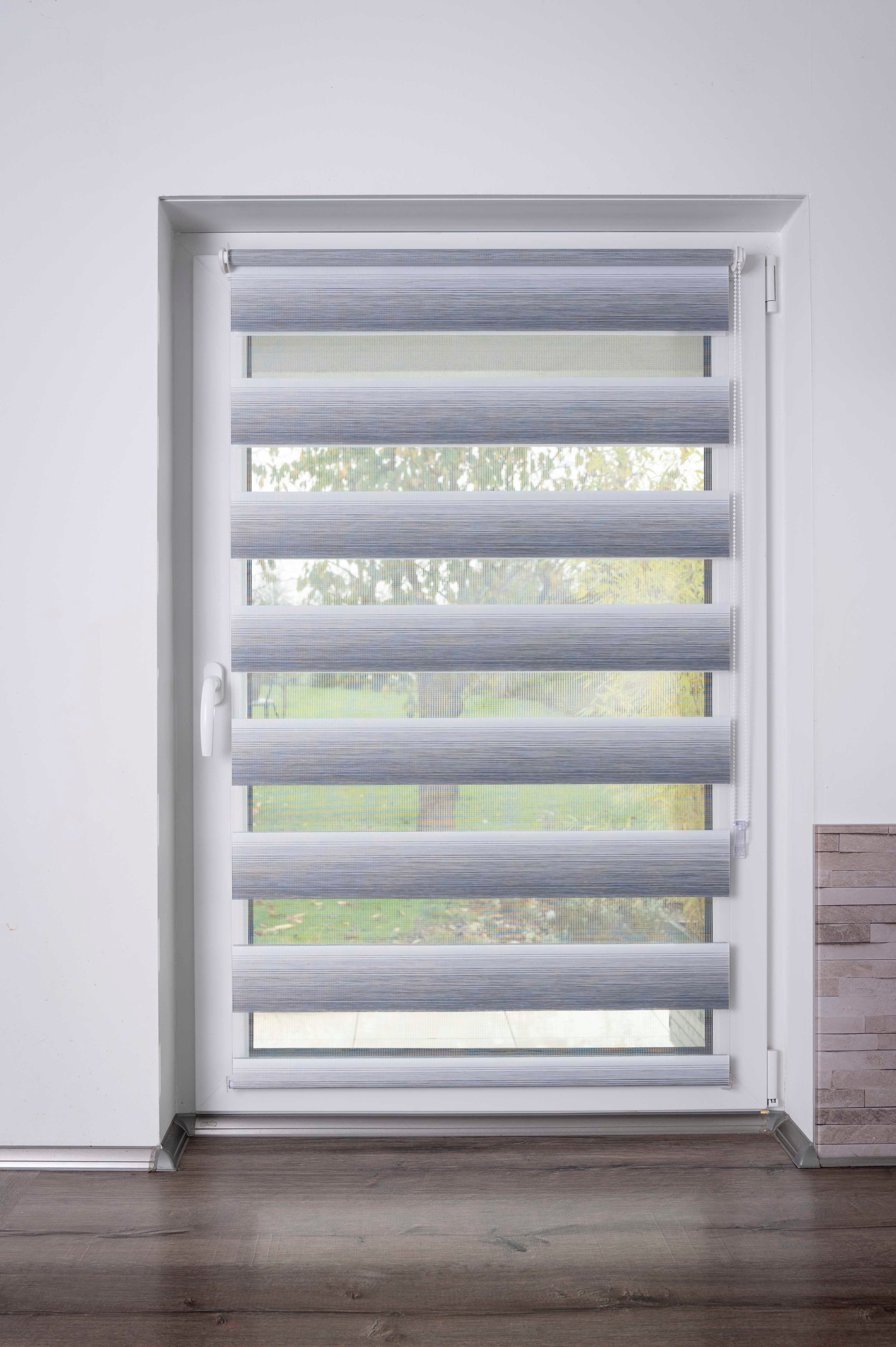 Doppelrollo mit schönen Farbverlauf, K-HOME, Lichtschutz, ohne Bohren, freihängend, Klemmfix