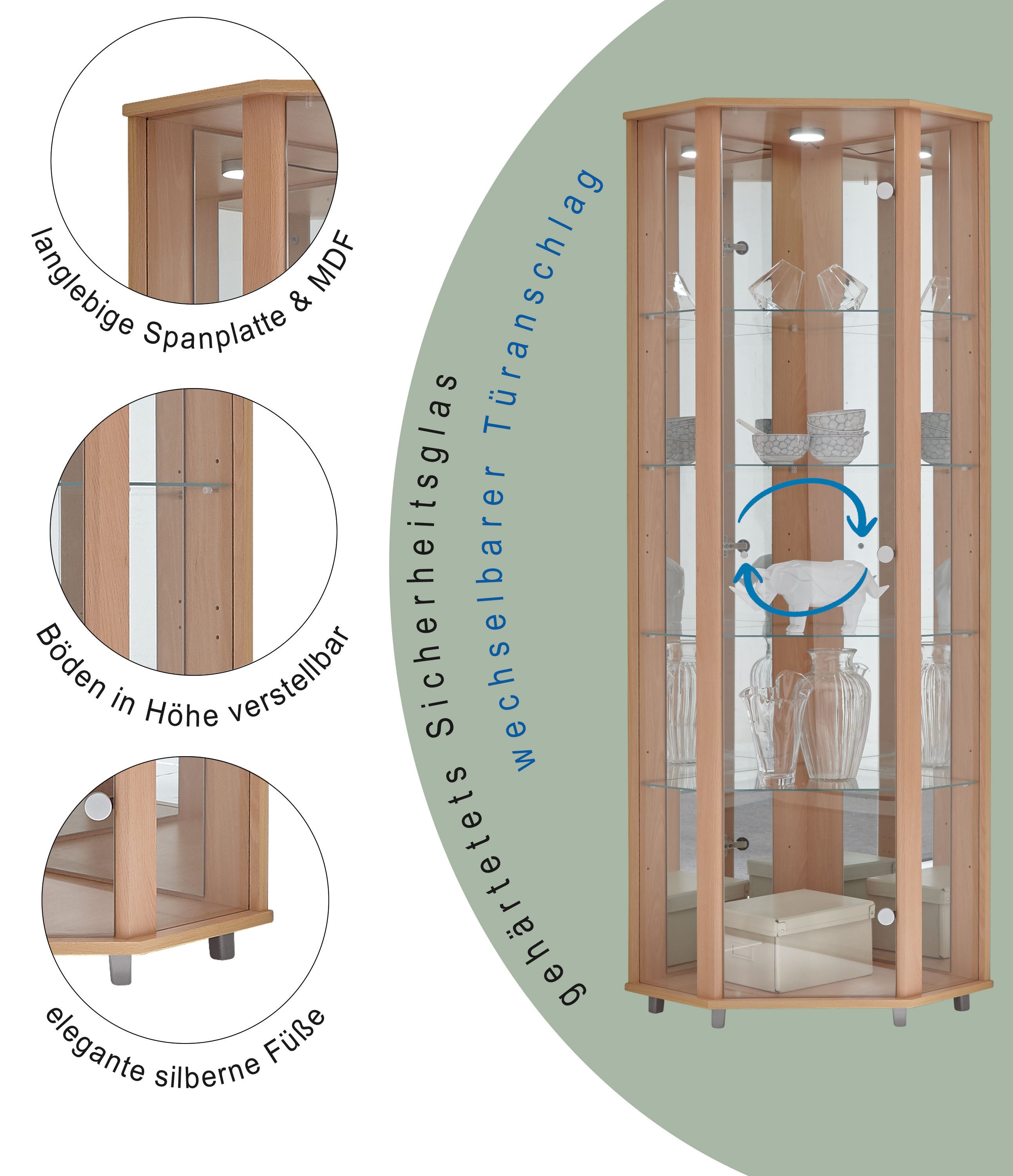 fif möbel Eckvitrine TRIO Höhe ca. günstig online kaufen