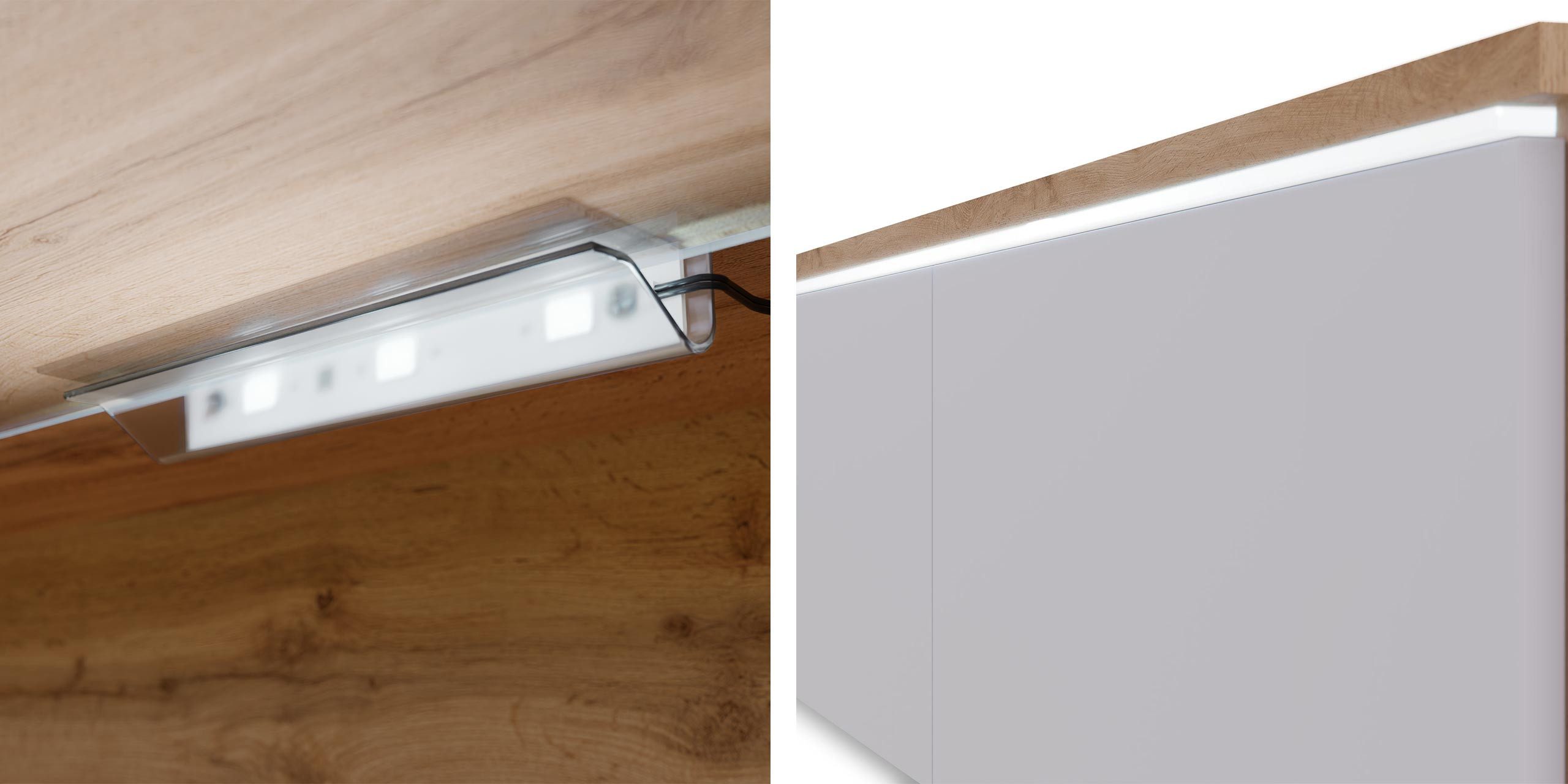 MIRJAN24 TV-Schrank D180 (mit zwei Klappen) LED Beleuchtung als Option, 180x33x30 cm – Bild 4 von 5