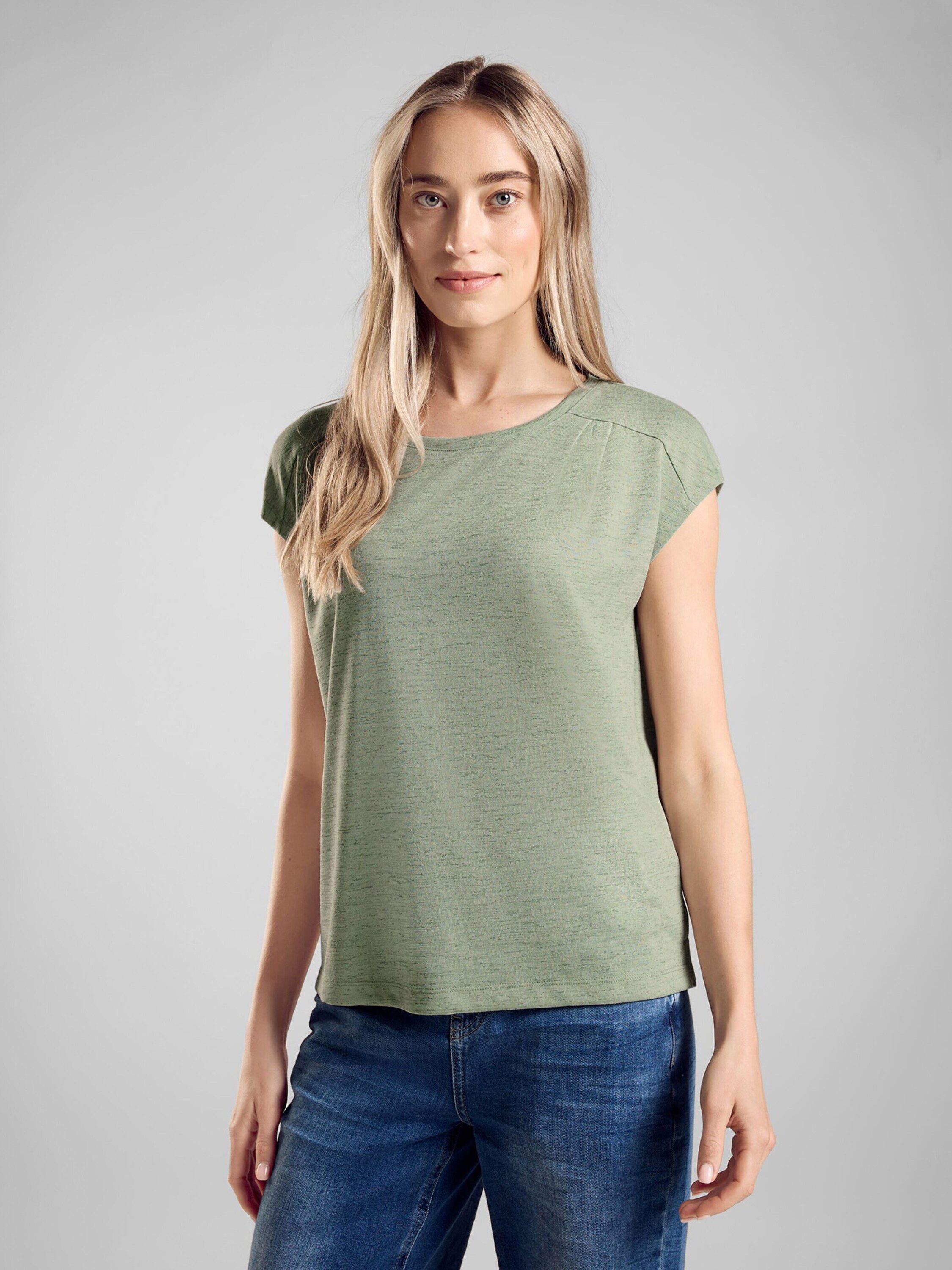 STREET ONE Kurzarmshirt (1-tlg) Falten. Reduzierter Preis € 21,90. Unverbindliche Preisempfehlung € 29,90