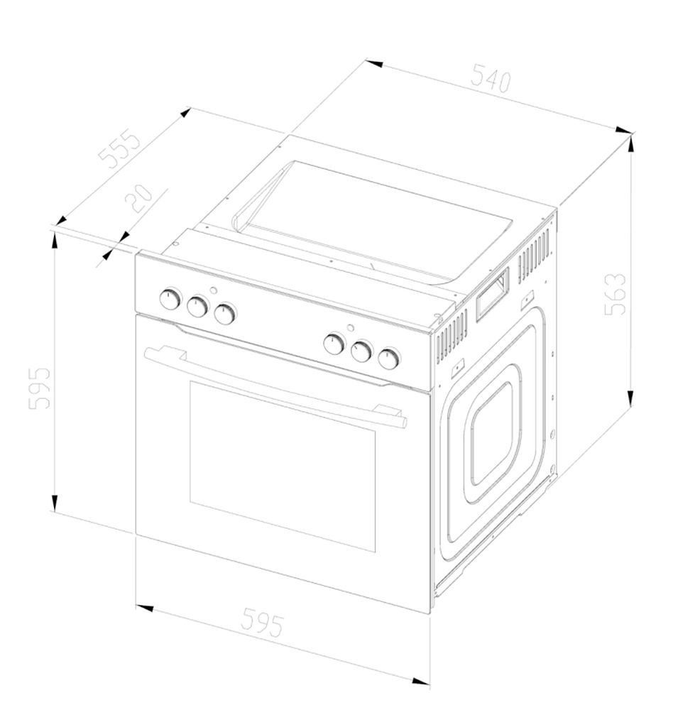 Wolkenstein Backofen schwarz mit ECO Funktion und Energieeffizienzklasse A WMO 70