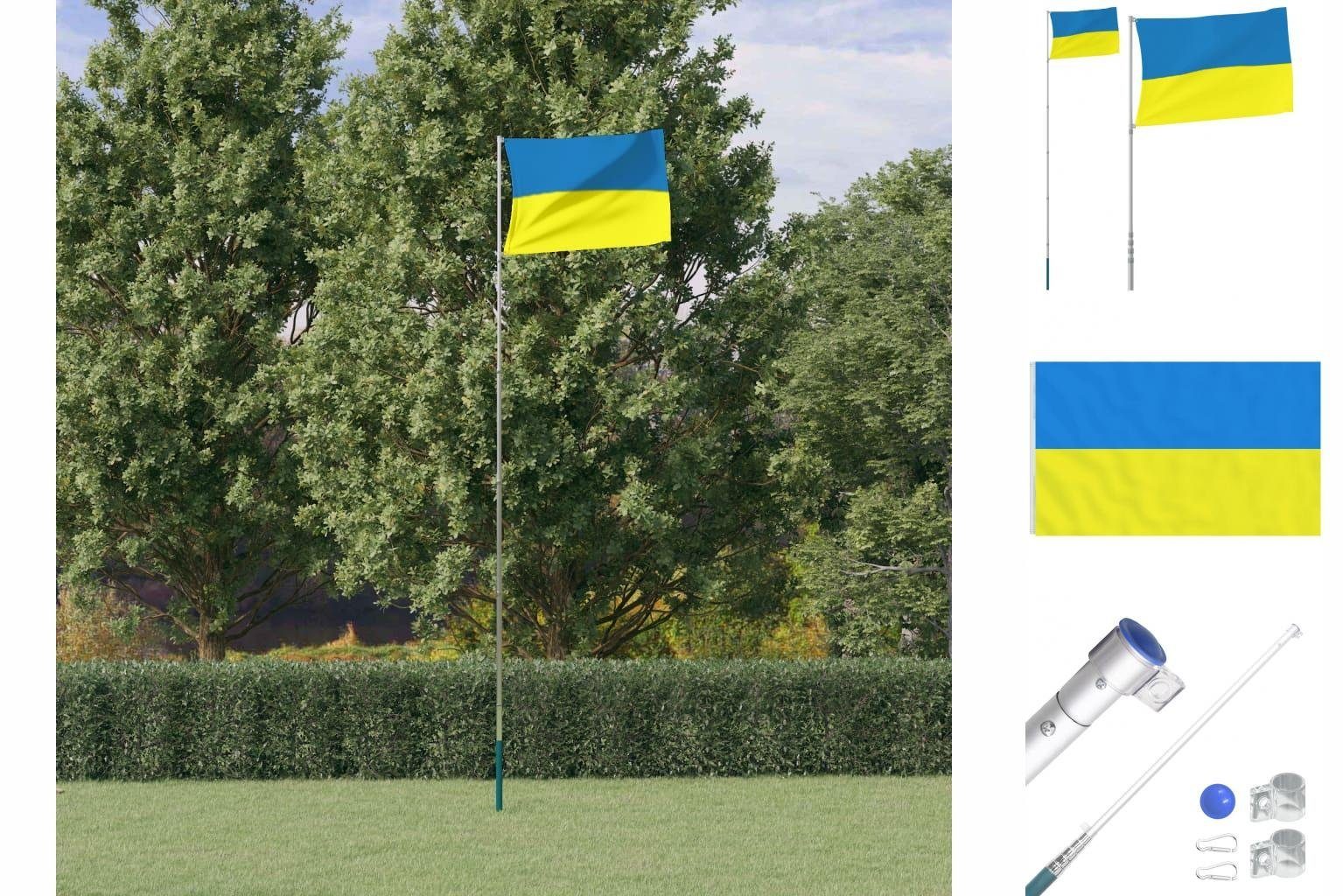 vidaXL Fahne Flagge der Ukraine und Mast 5,55 m Aluminium