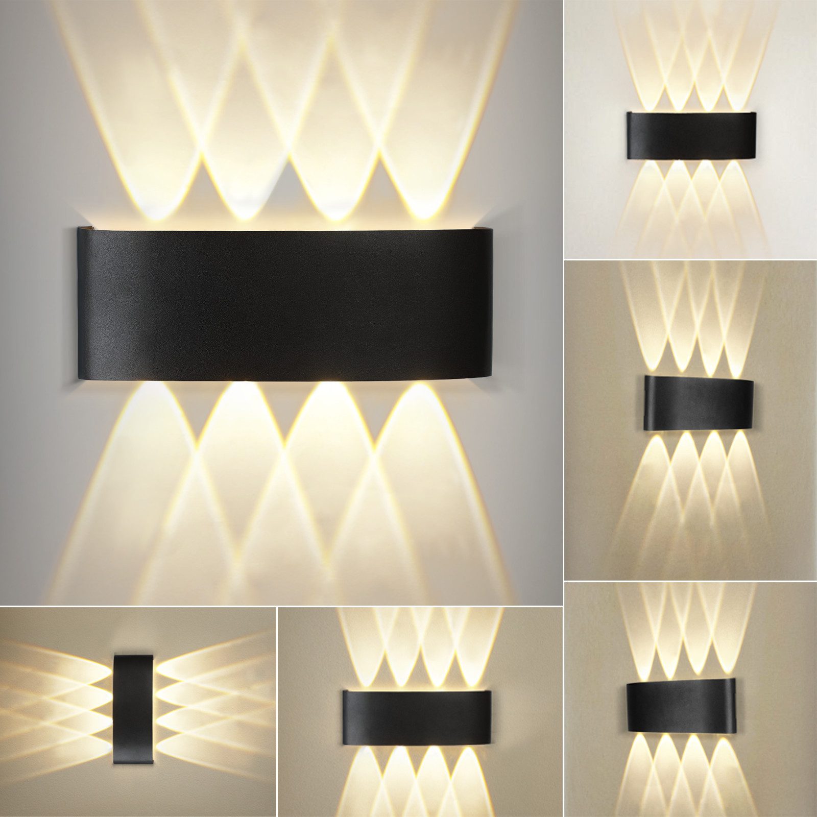 ZMH LED Wandleuchte Außenwandleuchte Schwarz Up günstig online kaufen