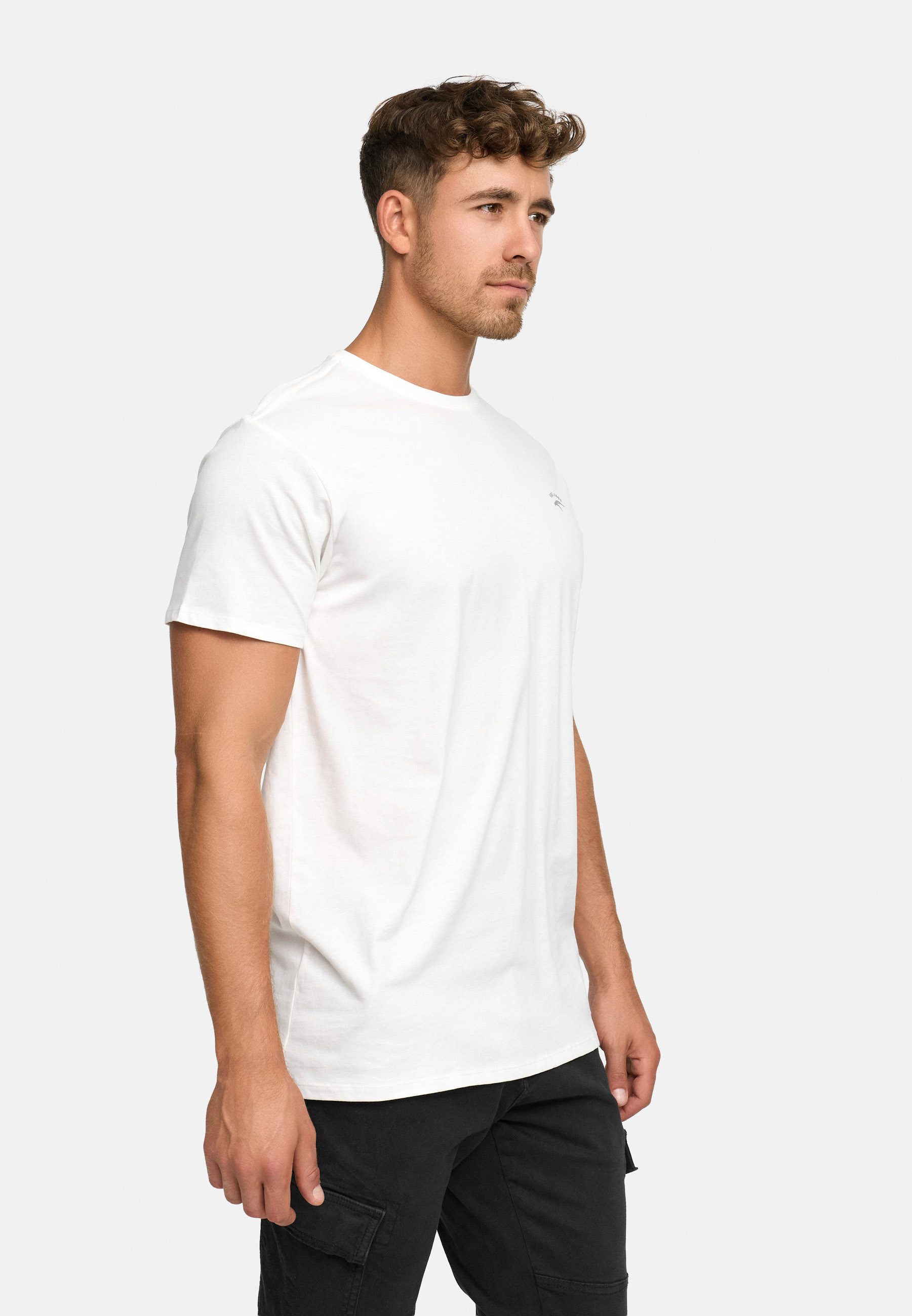 Indicode T-Shirt Herren Kloge Shirt Tee Herrenshirt mit dezentem Label-Deta günstig online kaufen