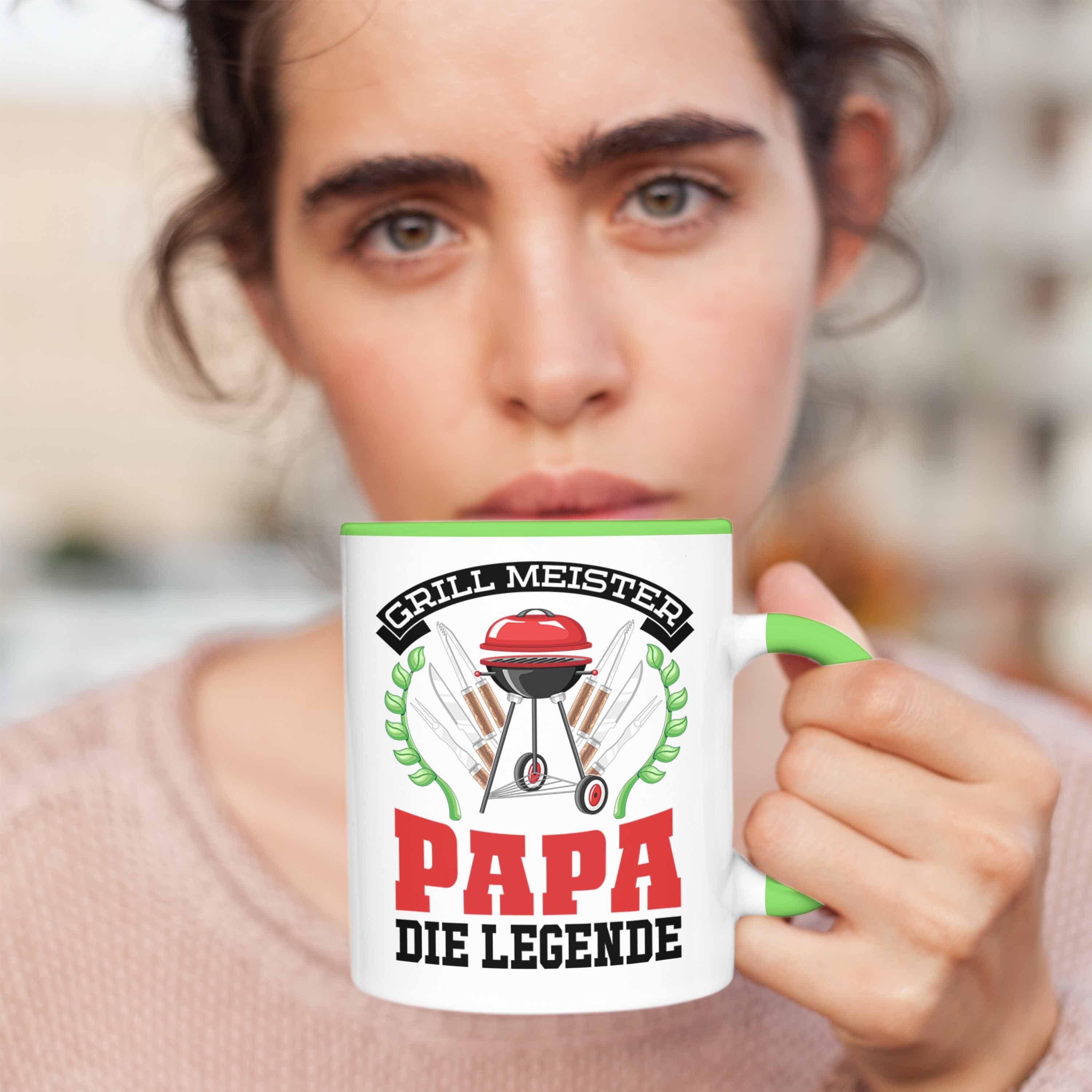 Kaffeetasse Tasse Papa Sommer Grün Tasse Geschenkidee Becher Geschenk Vatertag - Grillen Trendation Trendation