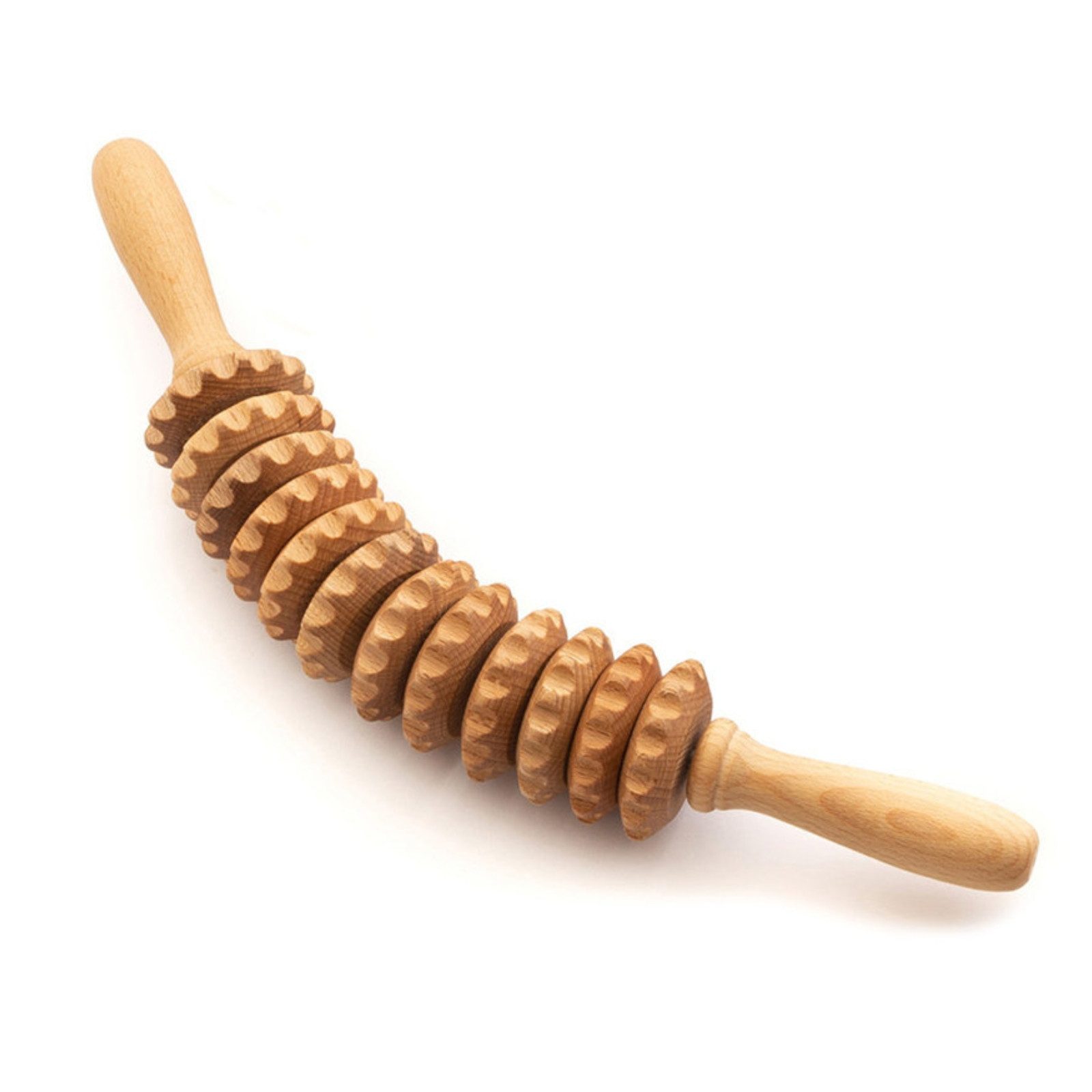 Habys Massageliege Holz-Massageroller gegen Cellulite, 12 Rollen, Buchenholz
